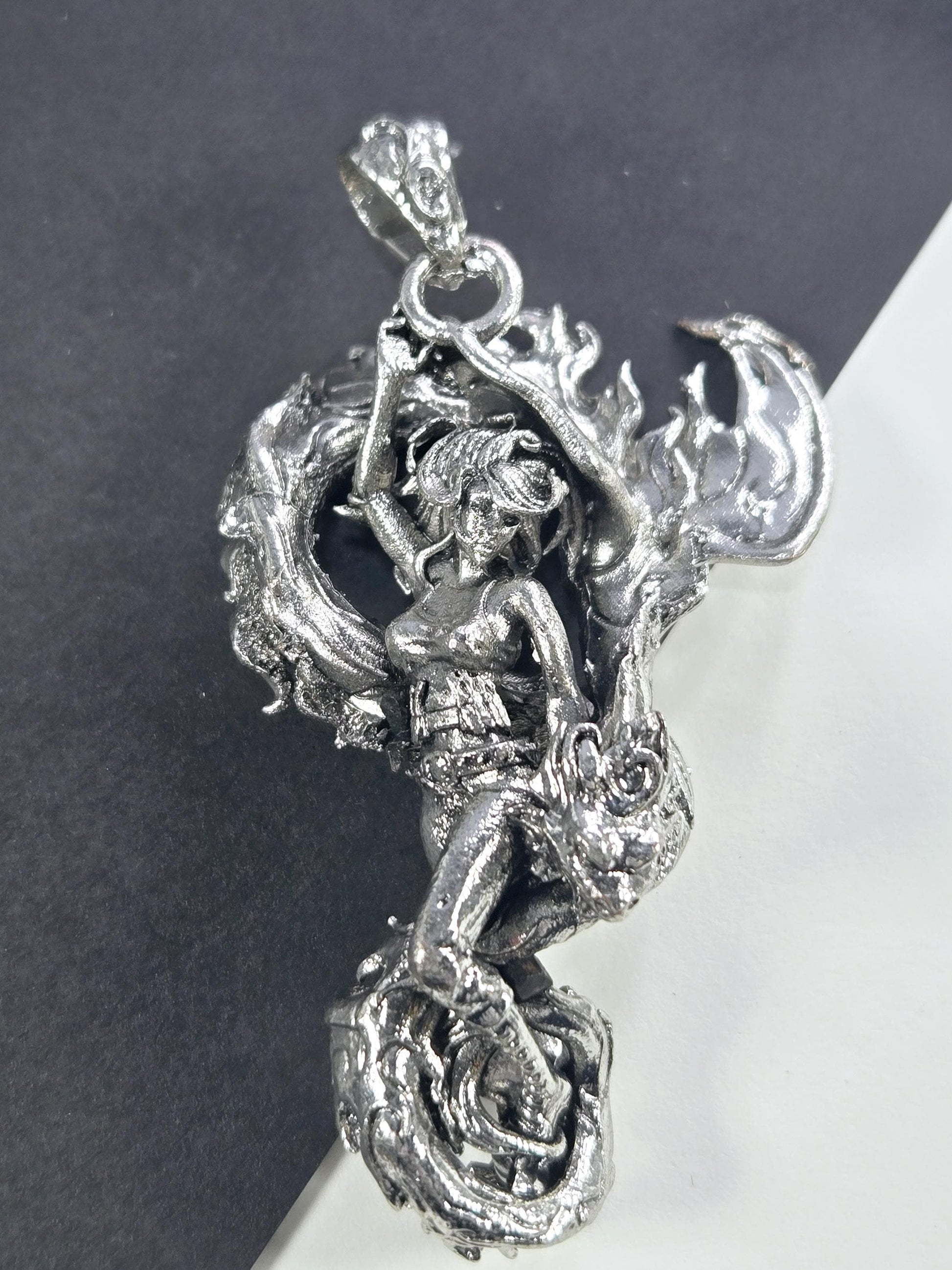 Sci-Fi Fantasy Character Silver Plated Goddess of Fire Charm (DIY Jewelry) | Beads for Jewelry Making | DIY Bracelet Earring Supply