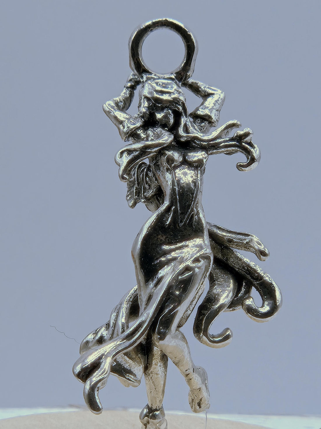 Angel Pendant Charm: Gothic Fantasy Style (Silver Plated Metal) | Beads for Jewelry Making | DIY Bracelet Earring Supply