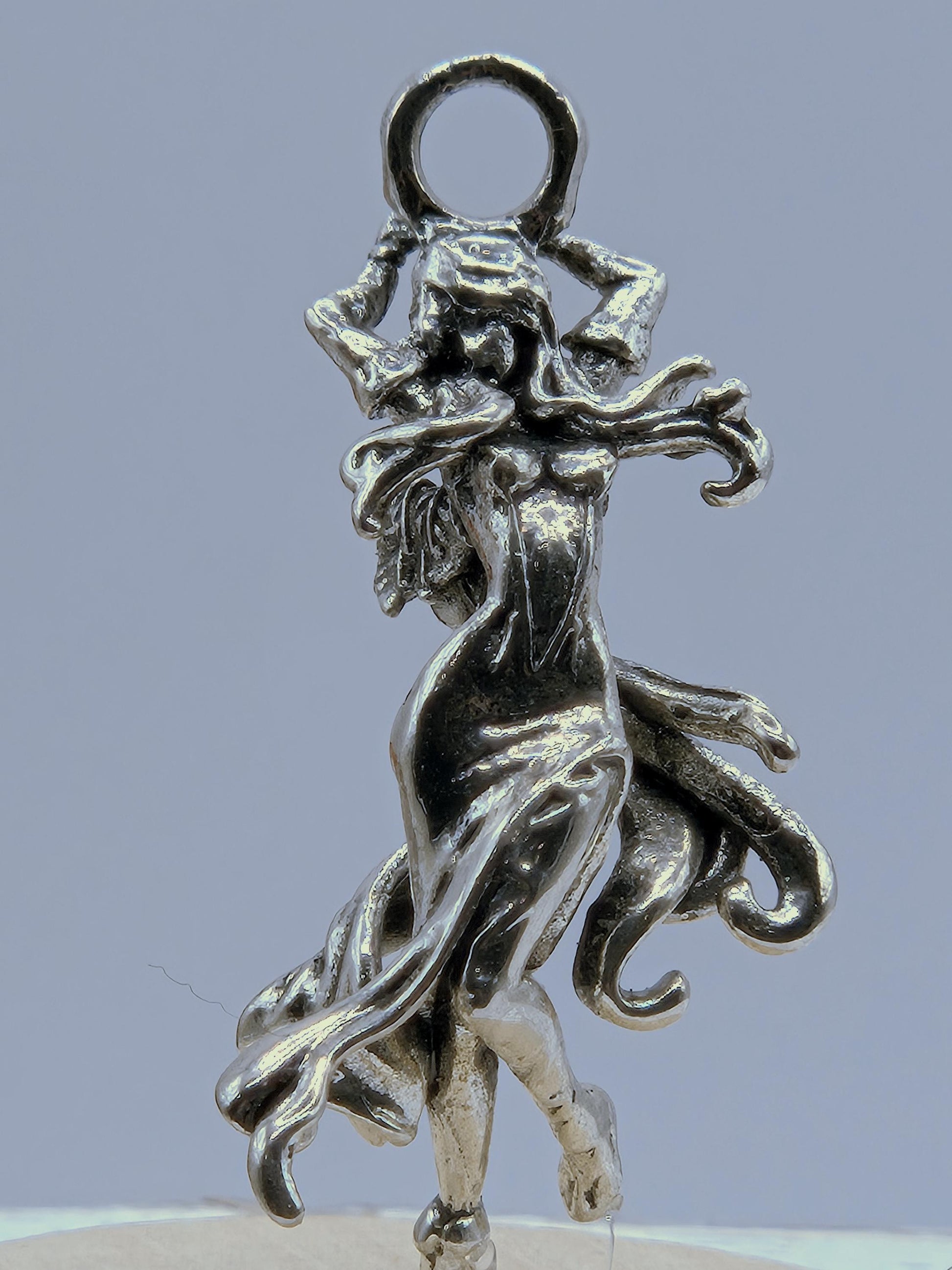 Angel Pendant Charm: Gothic Fantasy Style (Silver Plated Metal) | Beads for Jewelry Making | DIY Bracelet Earring Supply