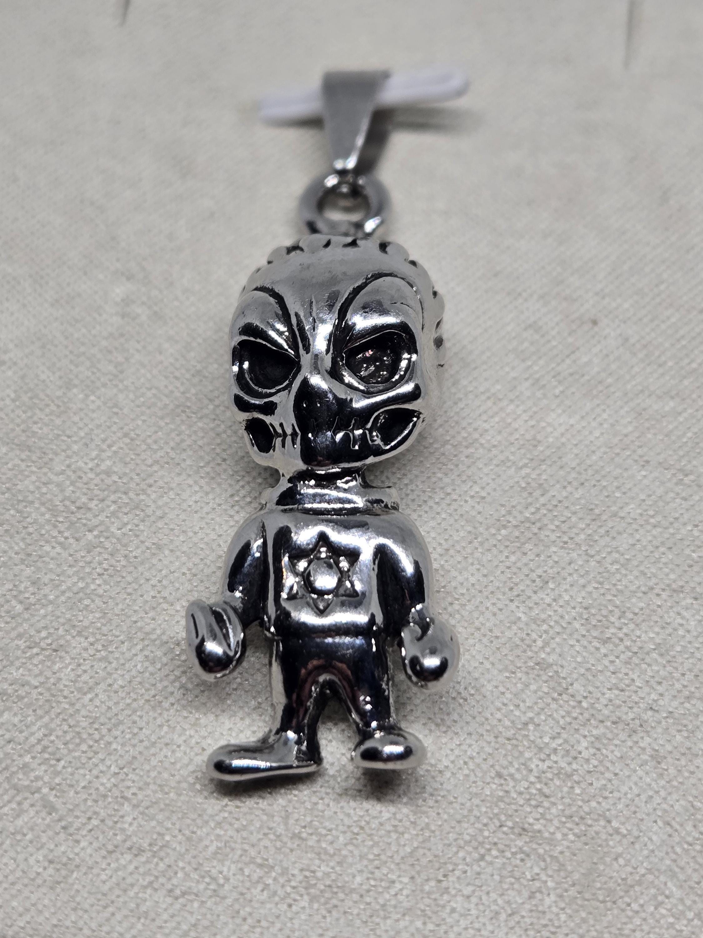 Fallen Angel Pendant: Silver Plated Anime Sci-Fi - Lightweight Charm | Beads for Jewelry Making | DIY Bracelet Earring Supply
