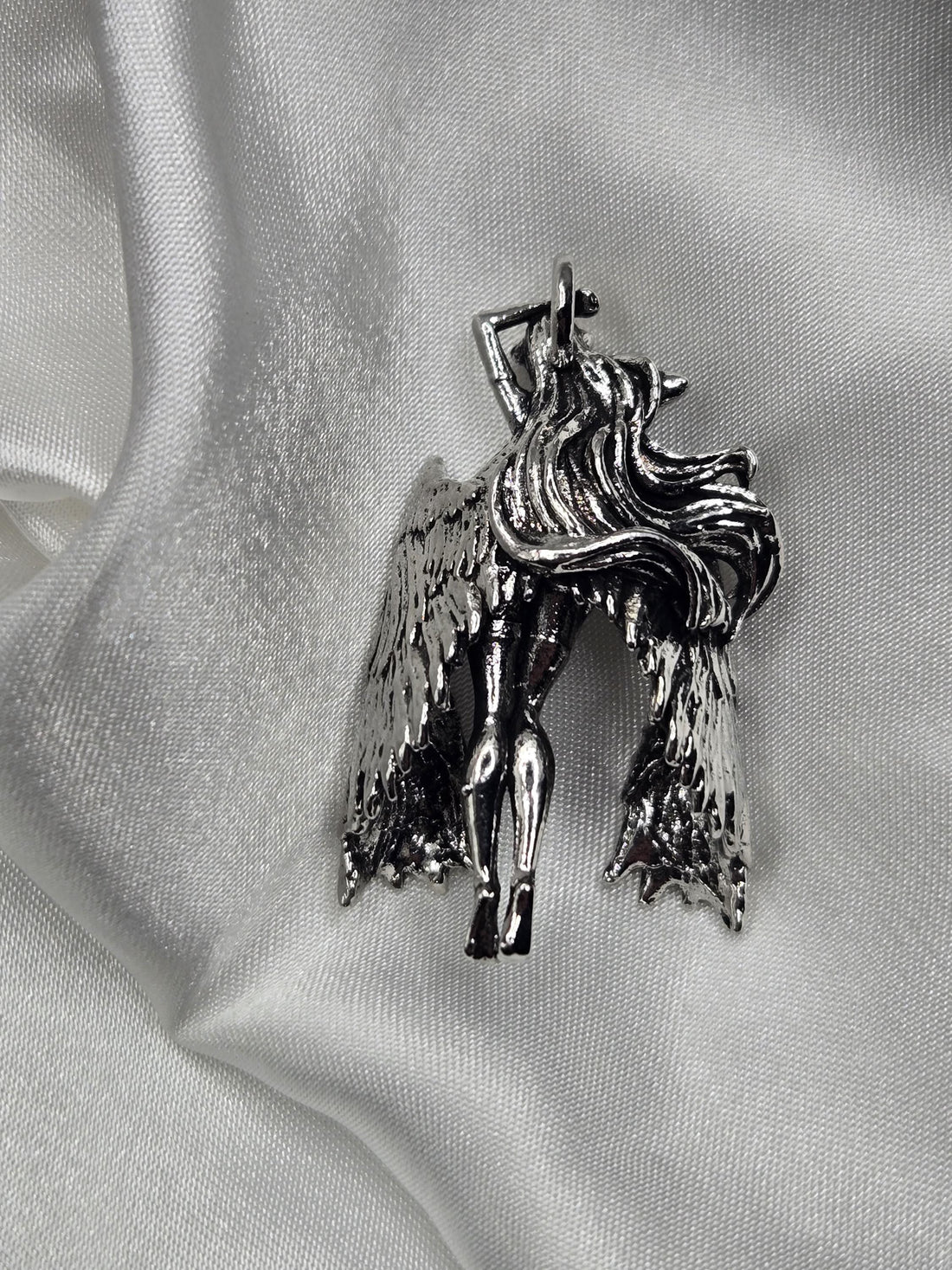 Fantasy Girl Pendant: Silver Plated Gothic Charm | Beads for Jewelry Making | DIY Bracelet Earring Supply