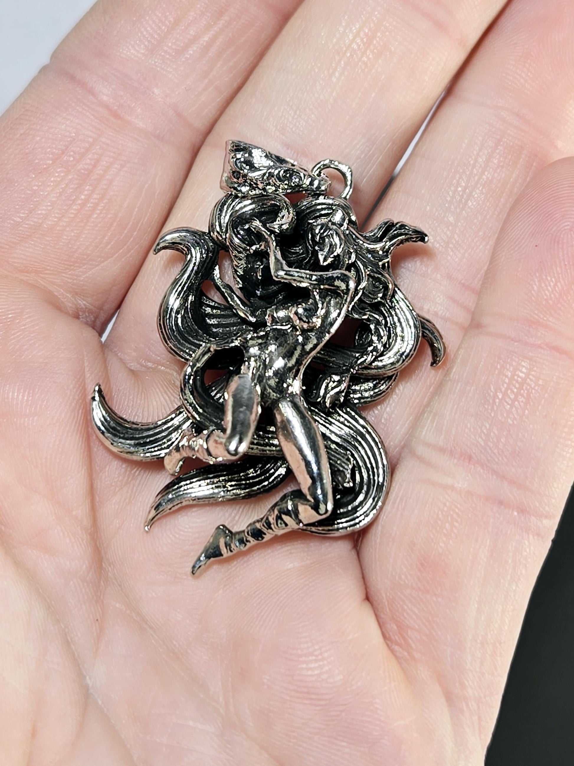 Angel Pendant: Gothic Fantasy Style (Silver Plated Charm) | Beads for Jewelry Making | DIY Bracelet Earring Supply