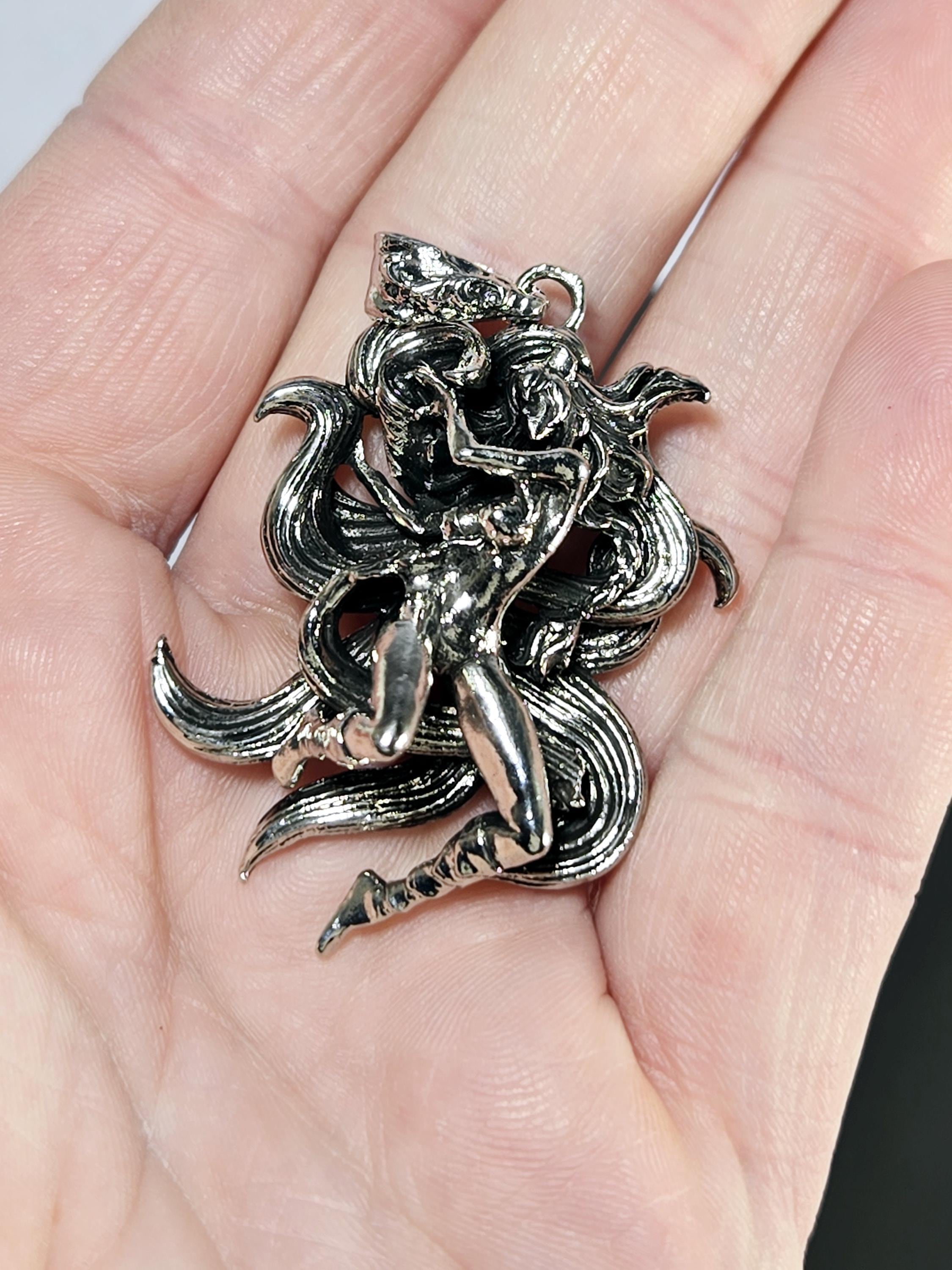 Angel Pendant: Gothic Fantasy Style (Silver Plated Charm) | Beads for Jewelry Making | DIY Bracelet Earring Supply