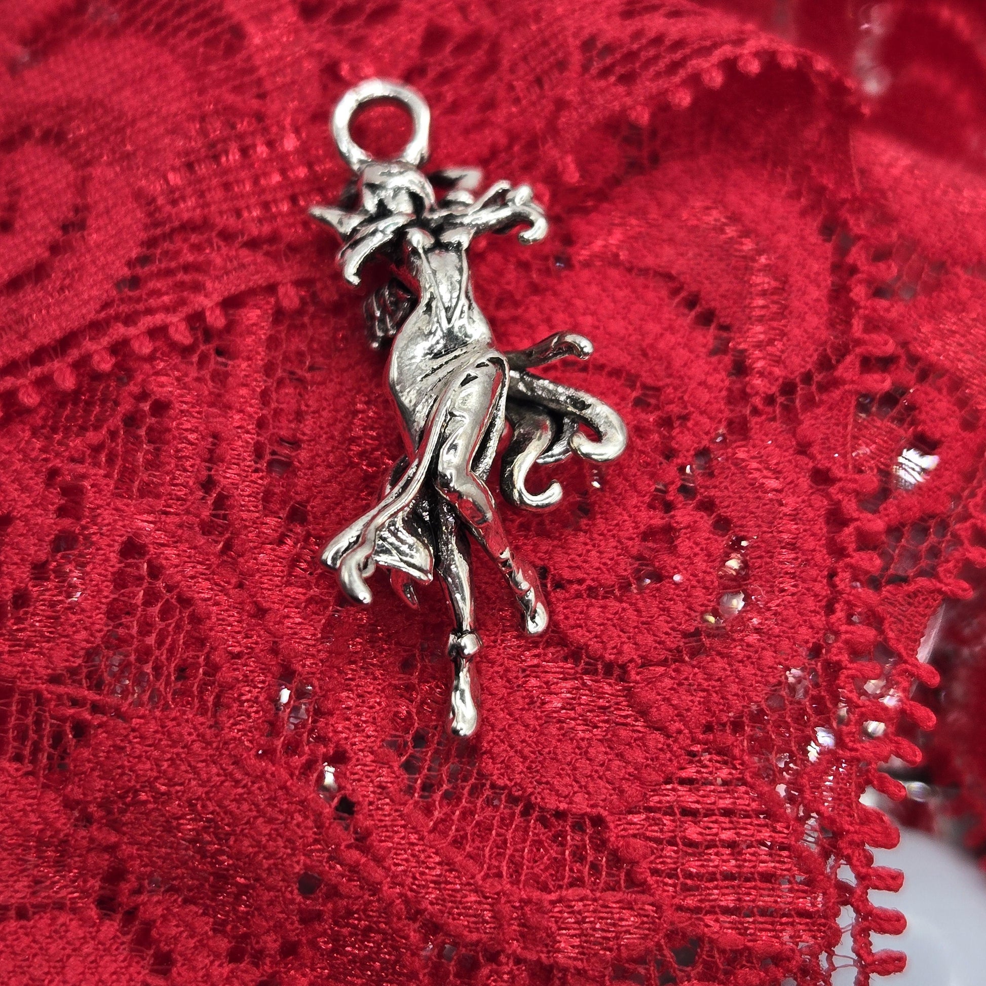 Angel Pendant Charm: Gothic Fantasy Style (Silver Plated Metal) | Beads for Jewelry Making | DIY Bracelet Earring Supply