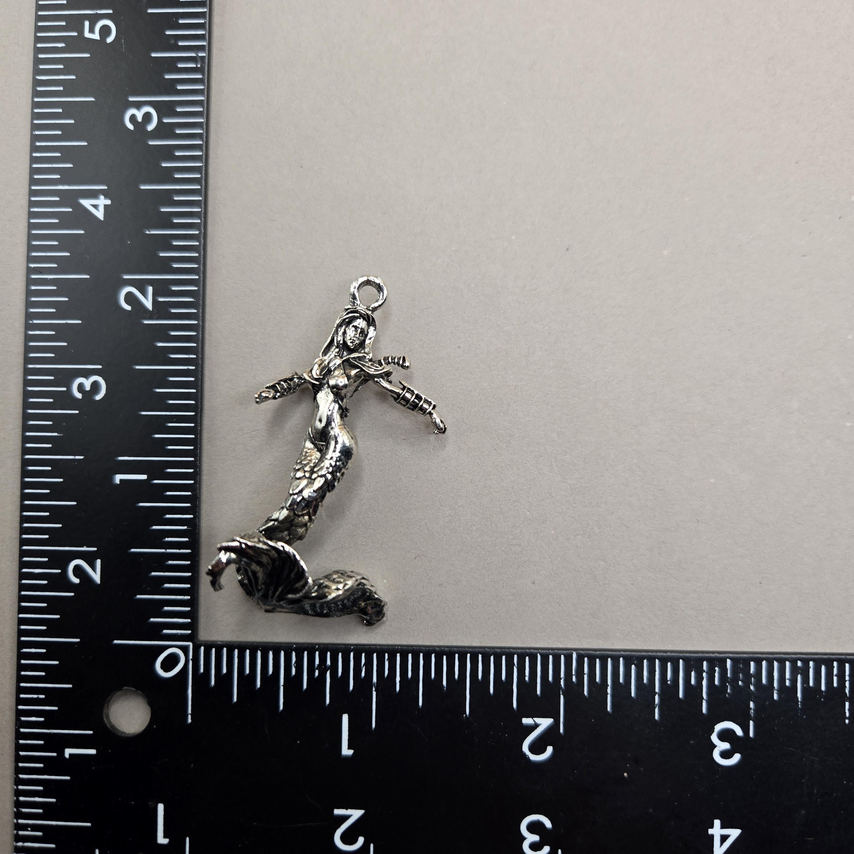 DIY Jewelry Charm: Fantasy, Sci-Fi Goddess of Waterl Silver Plated - Lightweight Pendant | Beads for Jewelry Making