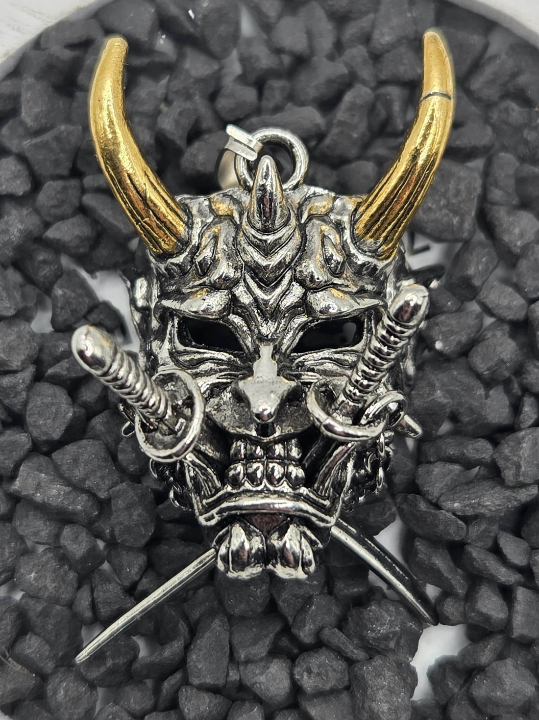 Silver Skull Pendant - Gothic Angel Wing Design for Jewelry | Beads for Jewelry Making | DIY Bracelet Earring Supply