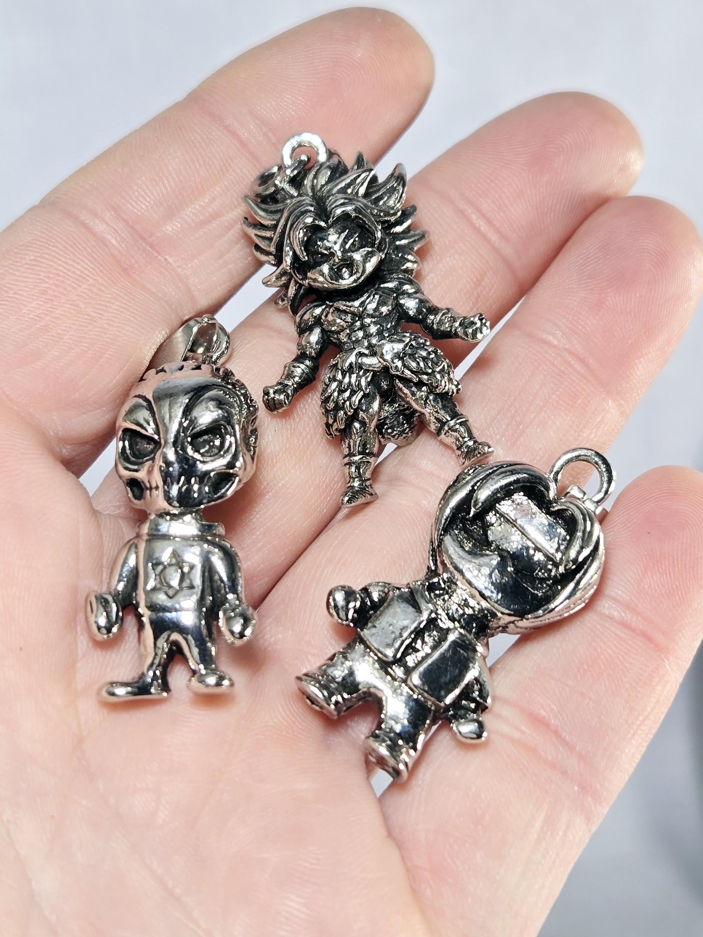 Fantasy Anime Pendant: Silver Alloy Charm for DIY Jewelry | Beads for Jewelry Making | DIY Bracelet Earring Supply