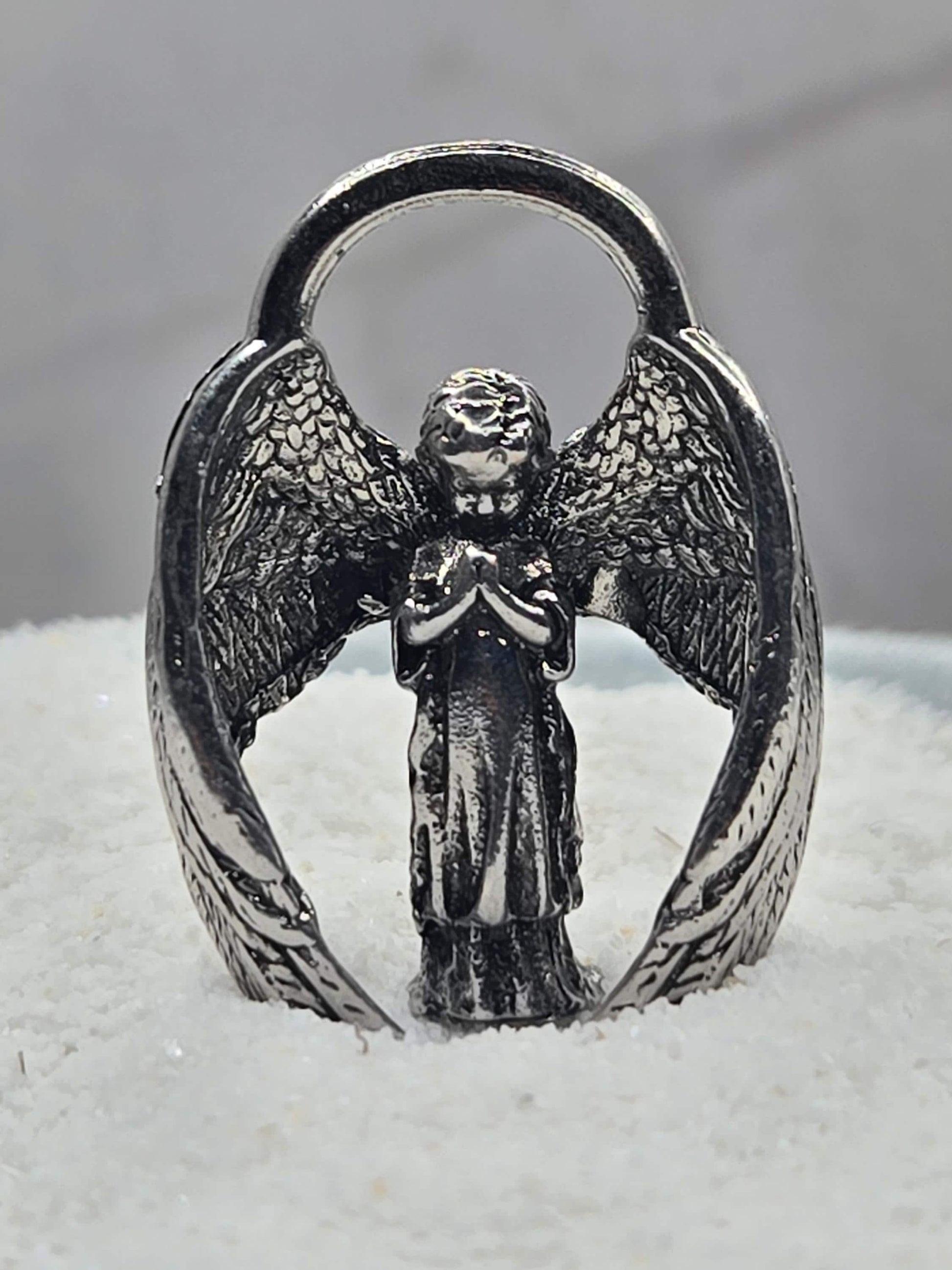 Fallen Angel Charm: Goth Anime Style Silver Plated Pendant | Beads for Jewelry Making | DIY Bracelet Earring Supply