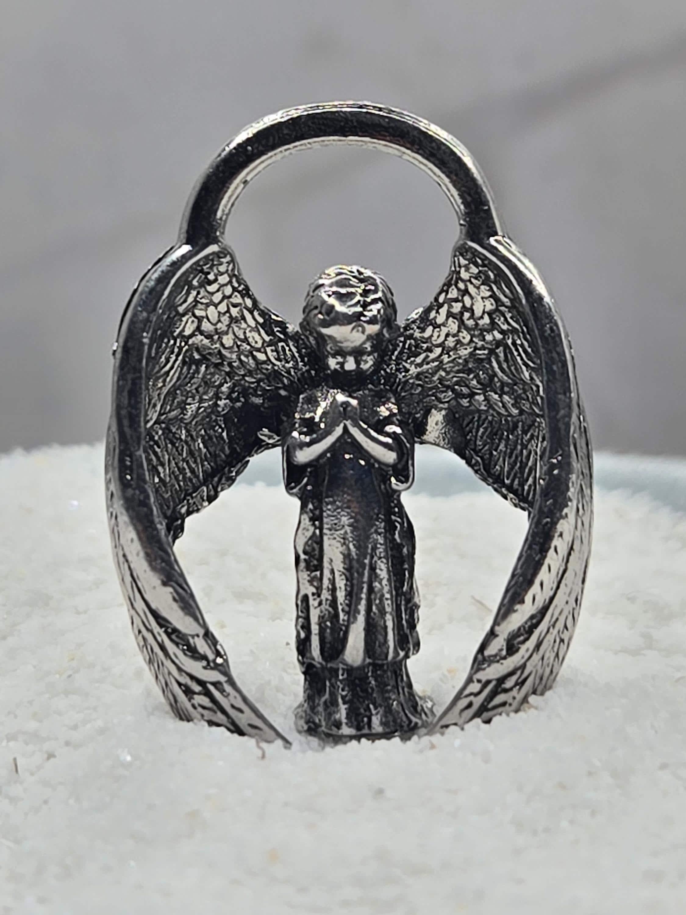 Fallen Angel Charm: Goth Anime Style Silver Plated Pendant | Beads for Jewelry Making | DIY Bracelet Earring Supply