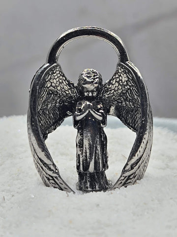 Fallen Angel Charm: Goth Anime Style Silver Plated Pendant | Beads for Jewelry Making | DIY Bracelet Earring Supply
