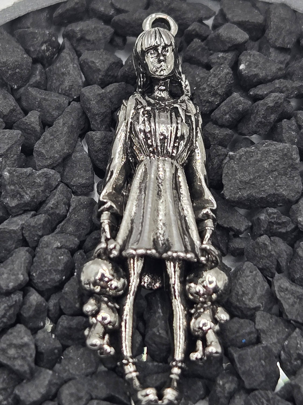 Gothic Skull Pendant, Grim Reaper Design | Silver Plated | Goth Necklace Supply