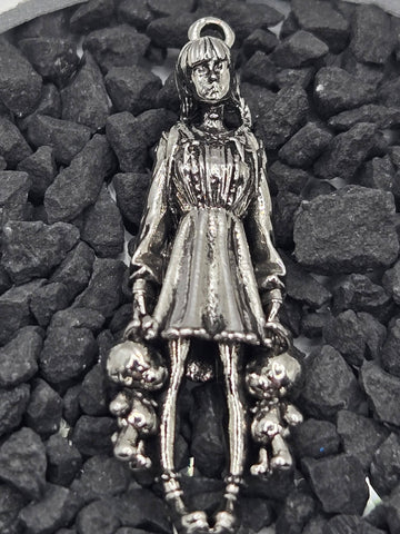 Gothic Skull Pendant, Grim Reaper Design | Silver Plated | Goth Necklace Supply