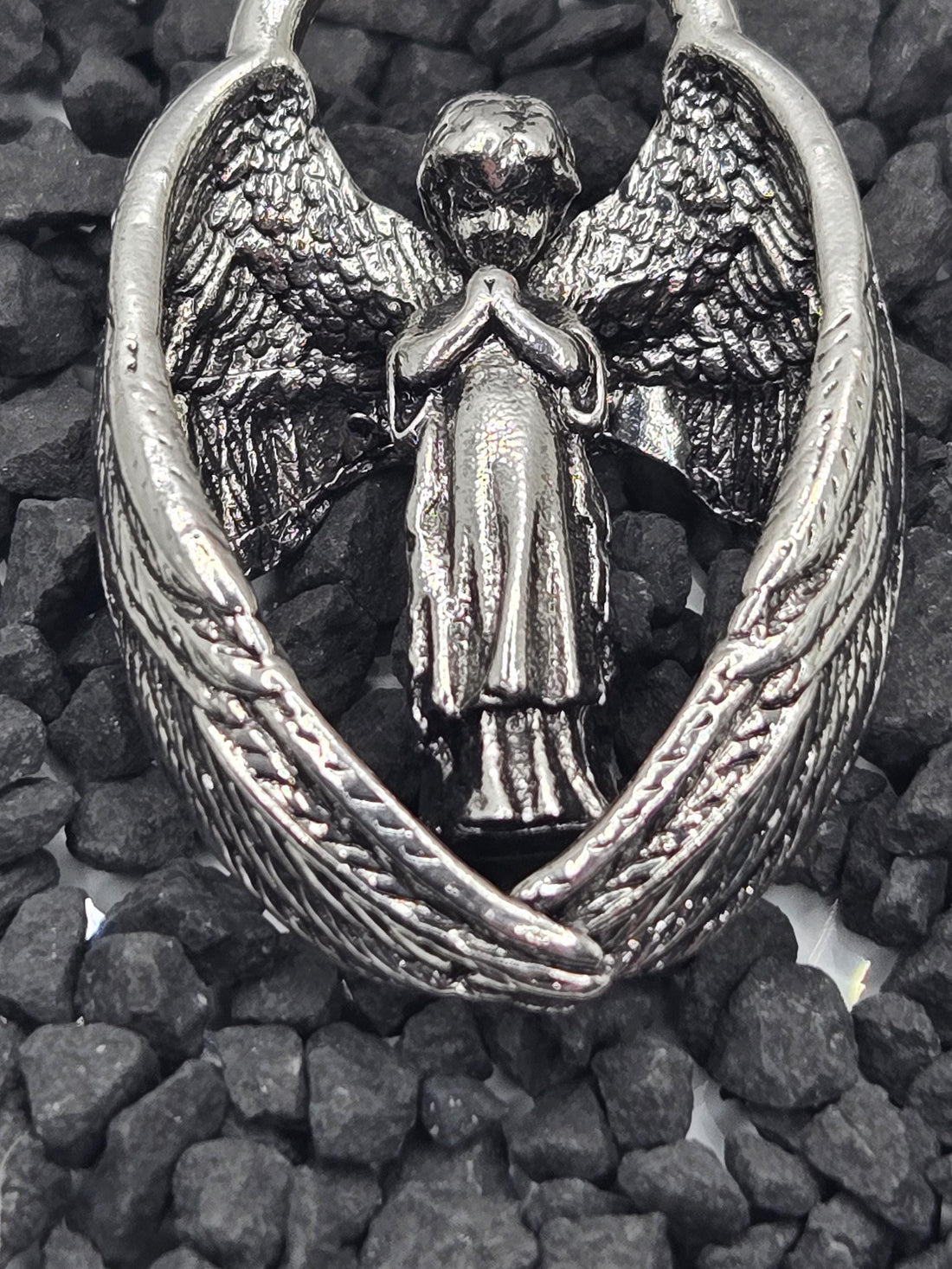 Fallen Angel Charm: Goth Anime Style Silver Plated Pendant | Beads for Jewelry Making | DIY Bracelet Earring Supply