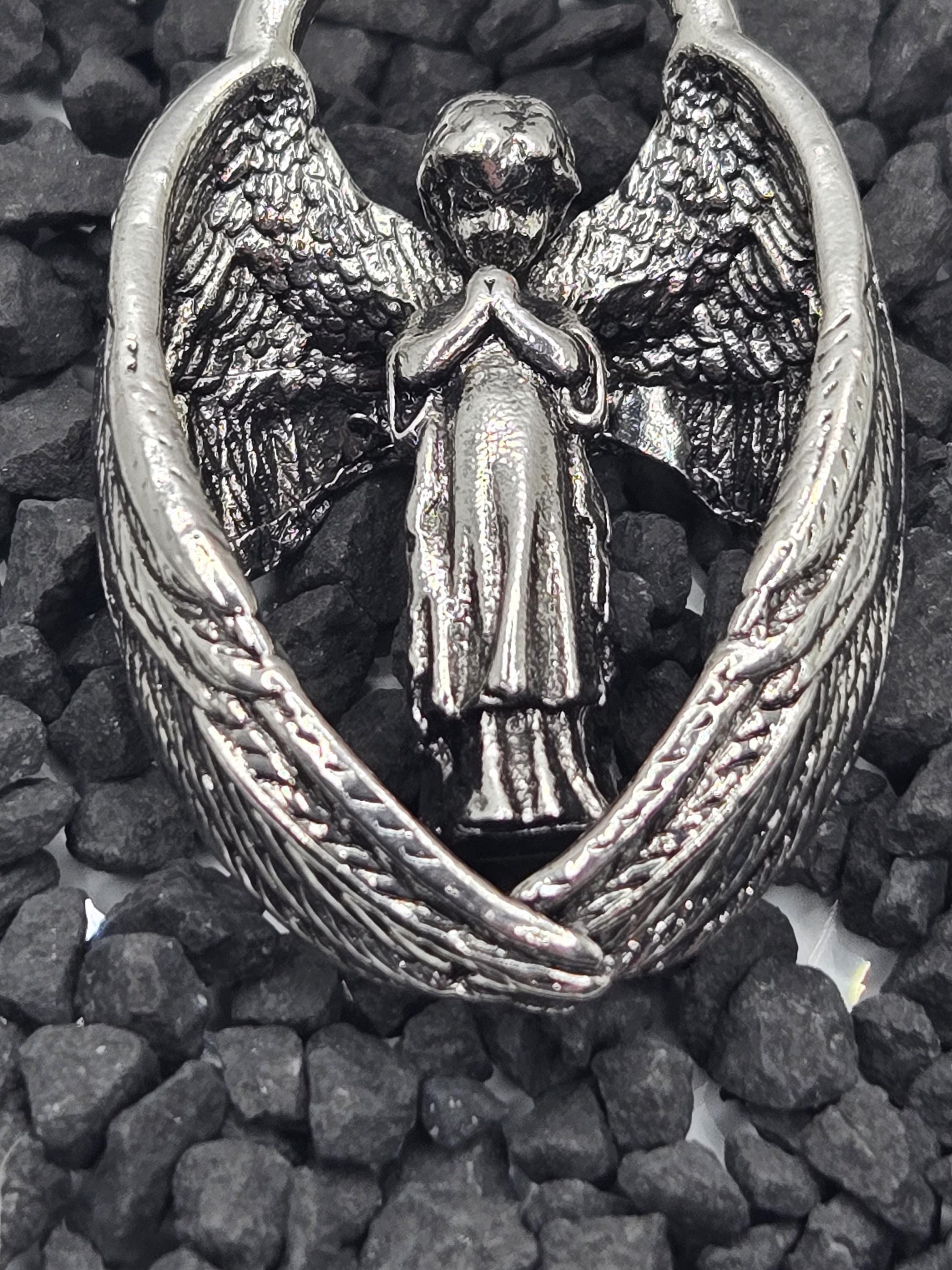 Fallen Angel Charm: Goth Anime Style Silver Plated Pendant | Beads for Jewelry Making | DIY Bracelet Earring Supply
