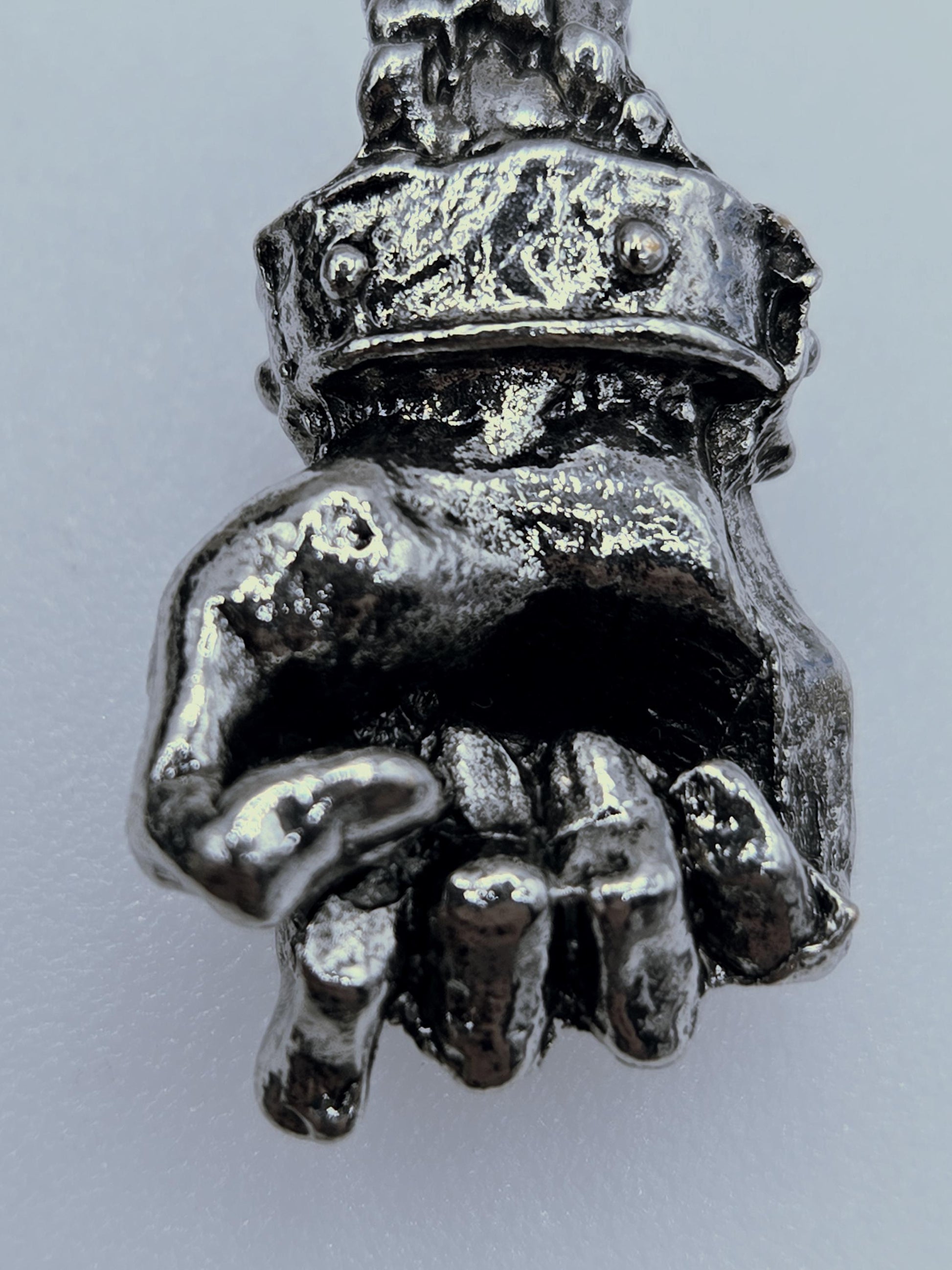Gothic Iron Fist Pendant: Fantasy Art Inspired (Silver Plated Alloy)