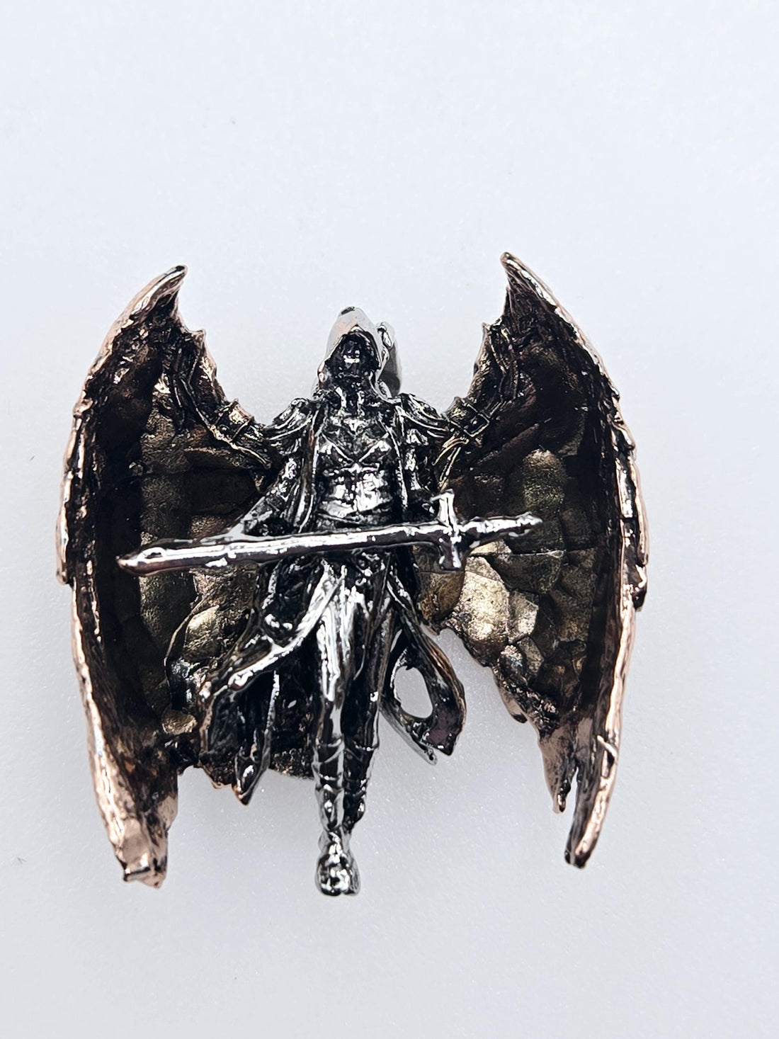Skull Pendant Charm: Gothic Fallen Angel - Silver Plated Alloy | Beads for Jewelry Making | DIY Bracelet Earring Supply