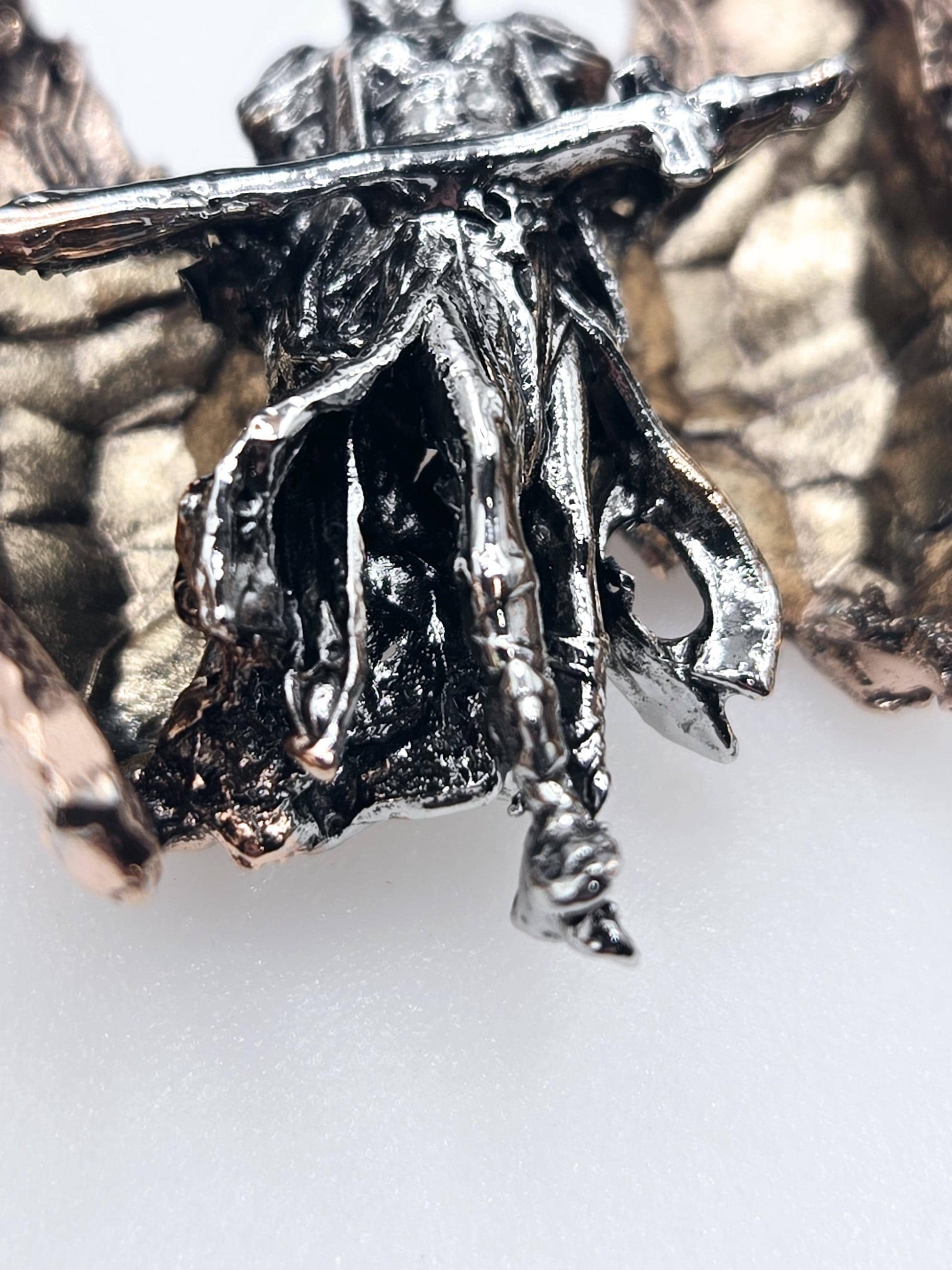Skull Pendant Charm: Gothic Fallen Angel - Silver Plated Alloy | Beads for Jewelry Making | DIY Bracelet Earring Supply