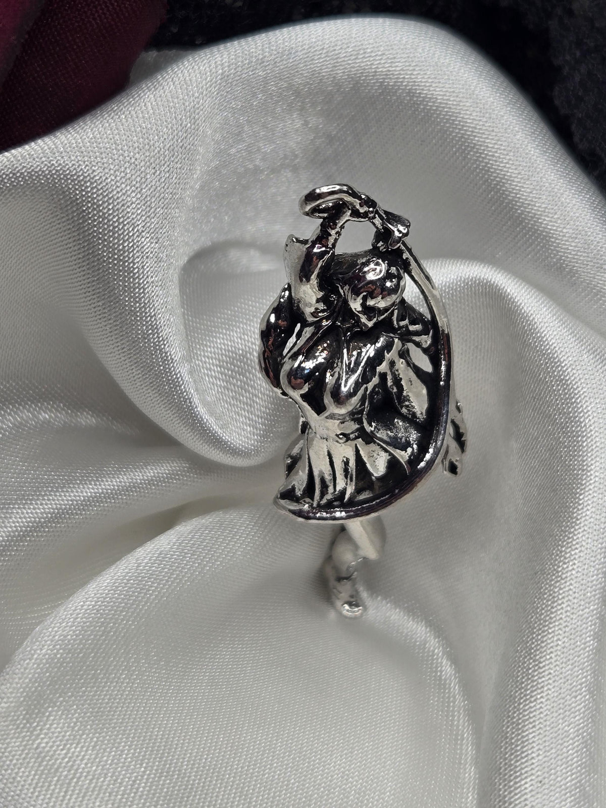Gothic Pendant Charm, Silver Plated | Dark Fantasy Metal | DIY Jewelry