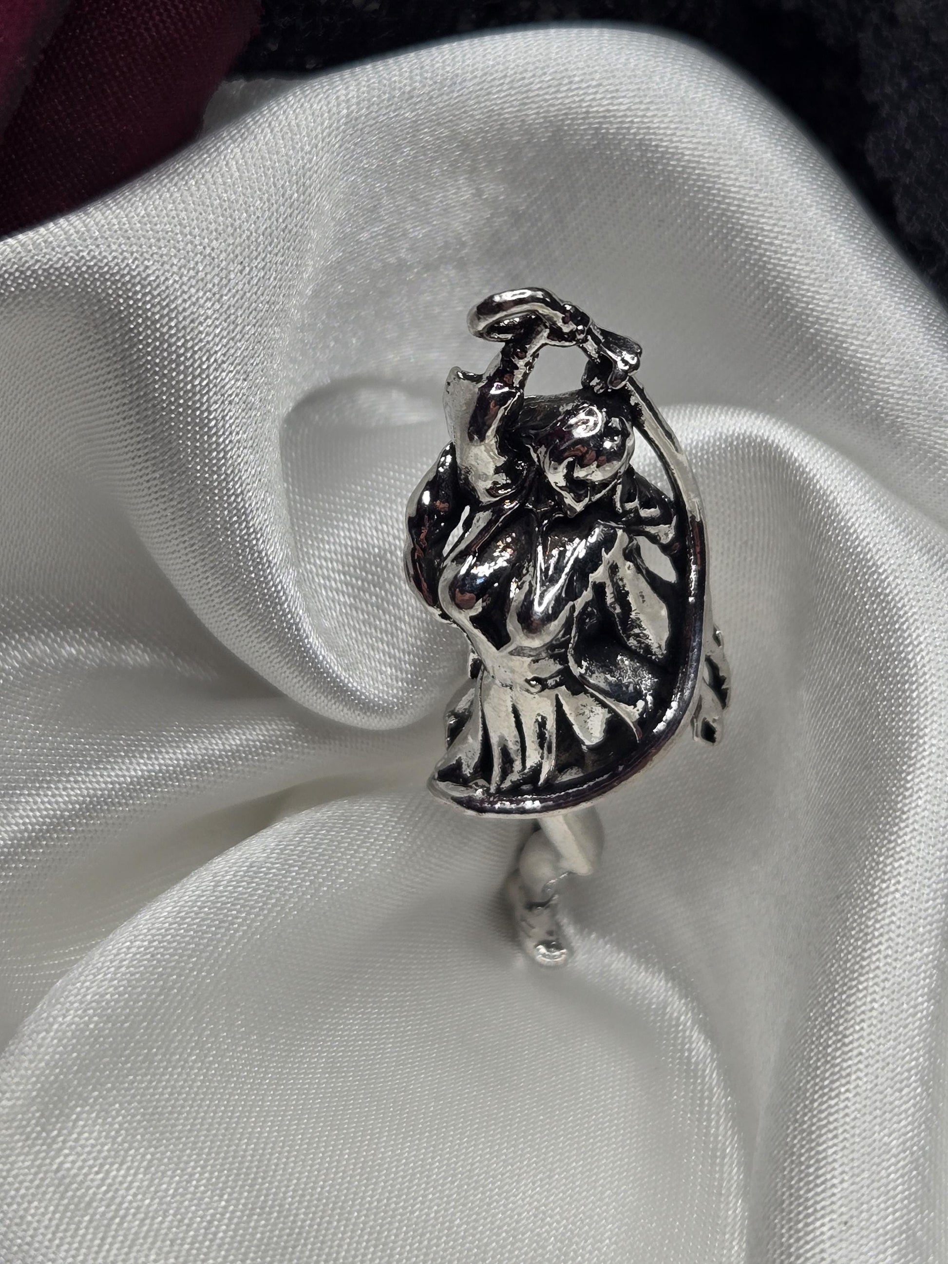 Silver Plated Gothic Pendant: Dark Fantasy Metal Charm | Beads for Jewelry Making | DIY Bracelet Earring Supply