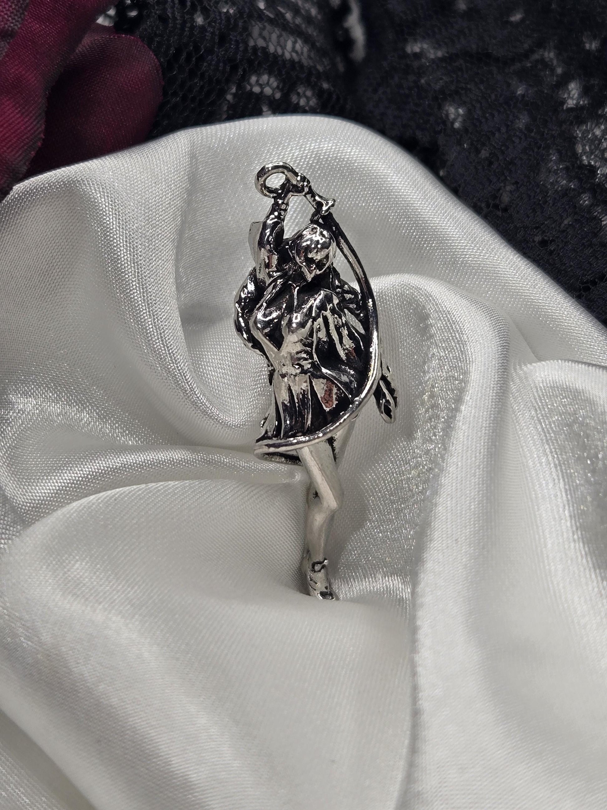 Silver Plated Gothic Pendant: Dark Fantasy Metal Charm | Beads for Jewelry Making | DIY Bracelet Earring Supply