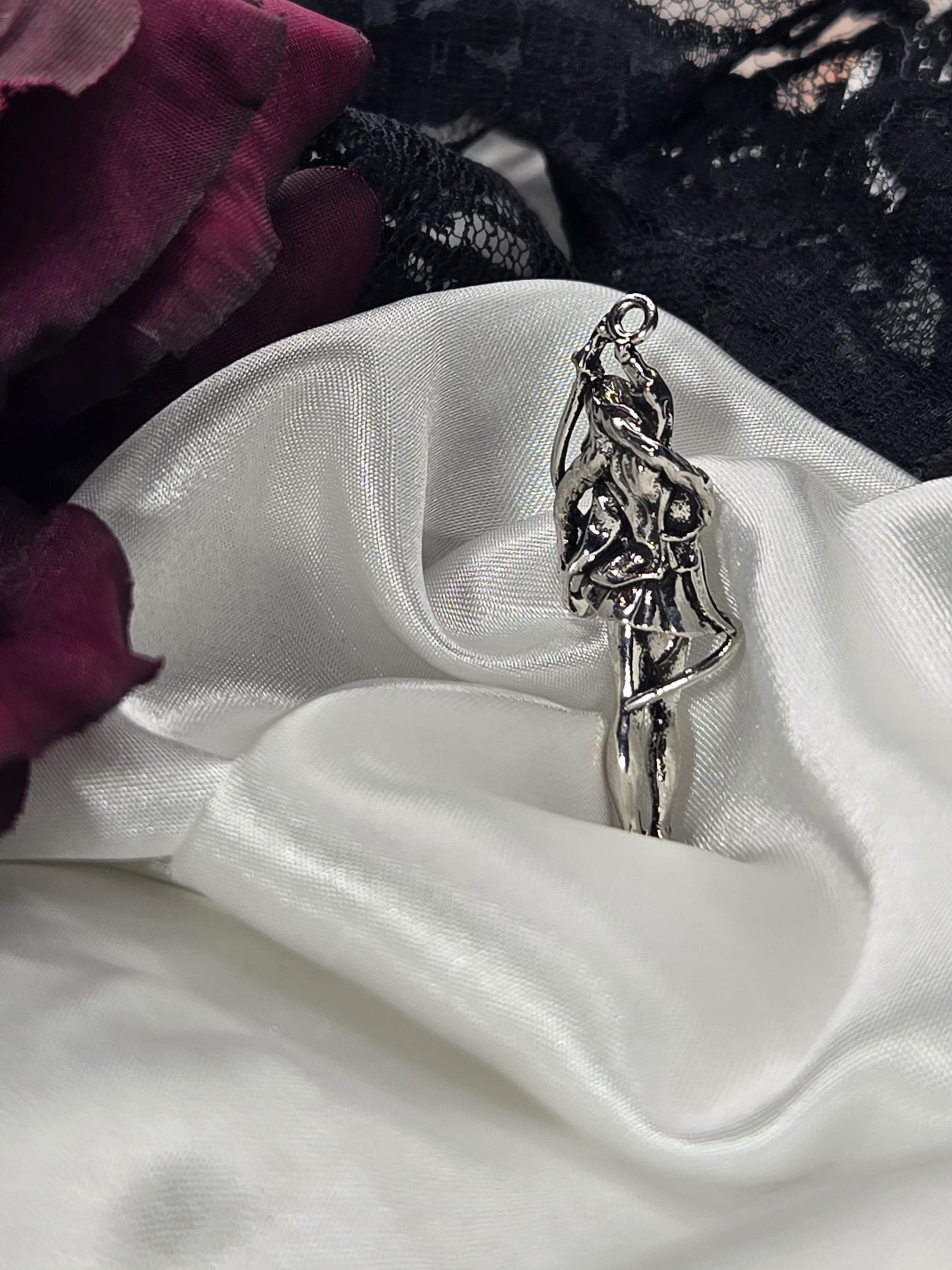Silver Plated Gothic Pendant: Dark Fantasy Metal Charm | Beads for Jewelry Making | DIY Bracelet Earring Supply