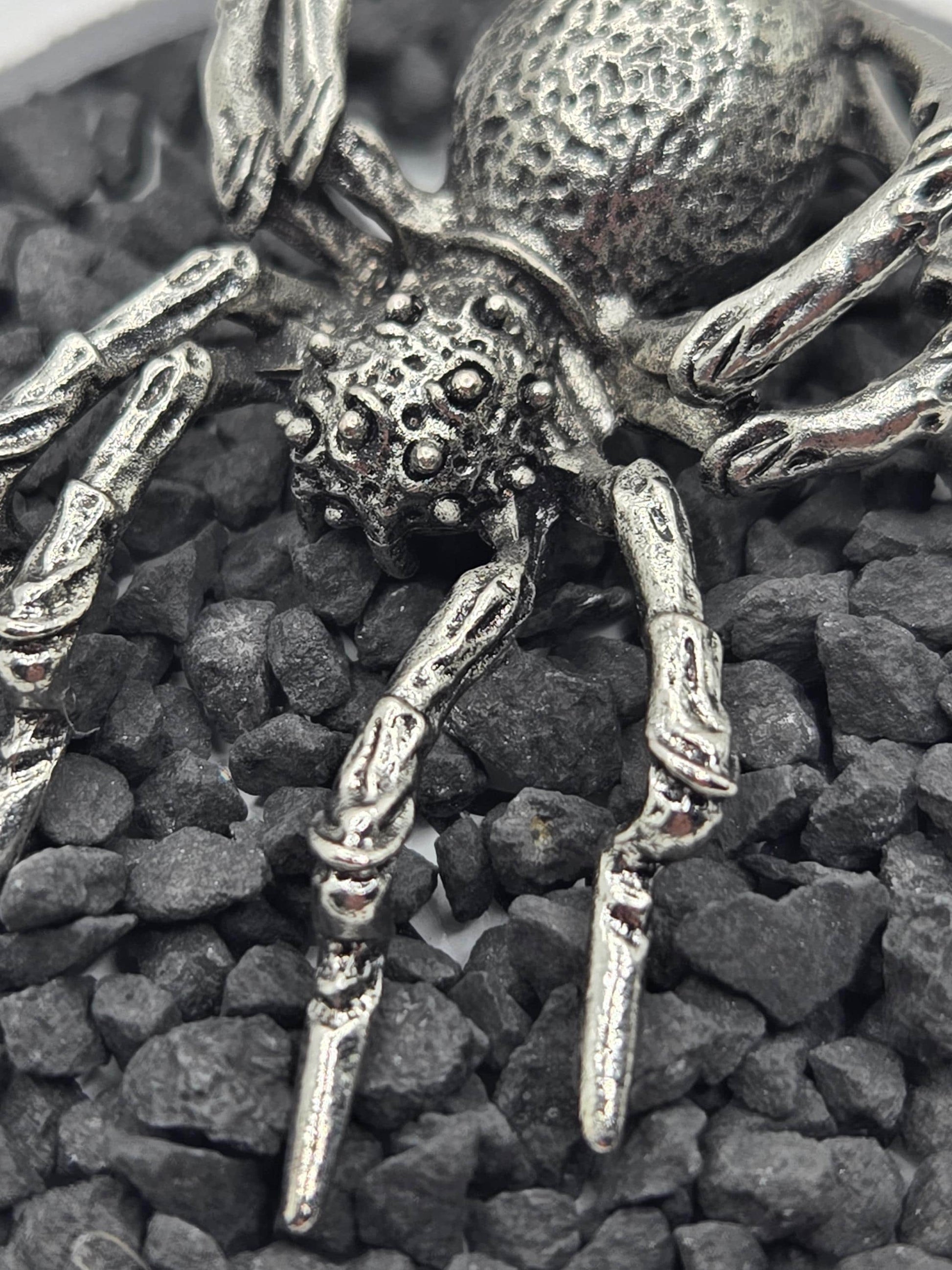 Goth Skull Pendant, Spider Design (Silver Plated Alloy Charm) | Beads for Jewelry Making | DIY Bracelet Earring Supply