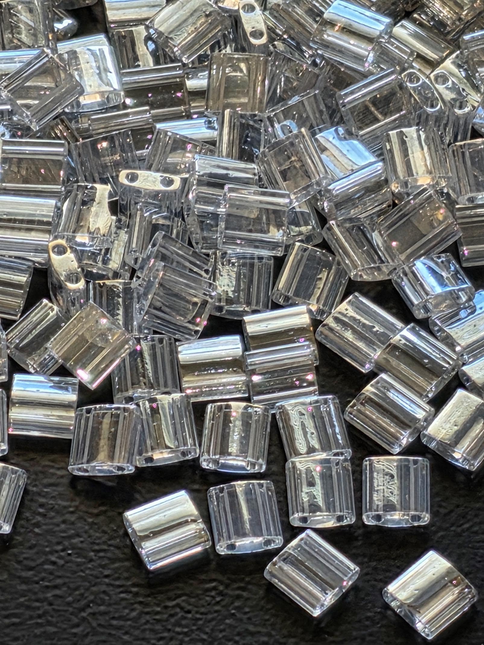 TL0160-Miyuki Tila Beads:Crystal T/L (7.5g pkg)