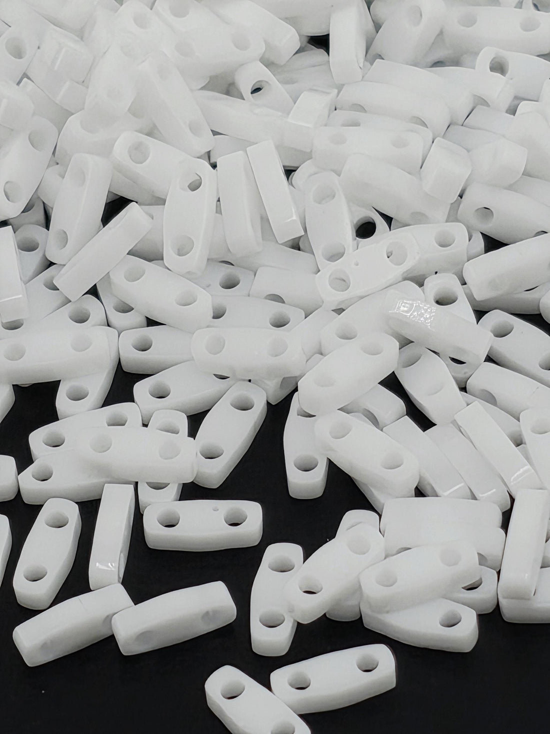 QTL0402 Miyuki Quarter Tila Beads: White Opaque Glass (7.5g Package)