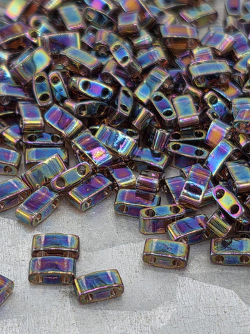 HTL0296-Miyuki Half-TIla Beads:Dark Amethyst T/R (7.5g pkg)