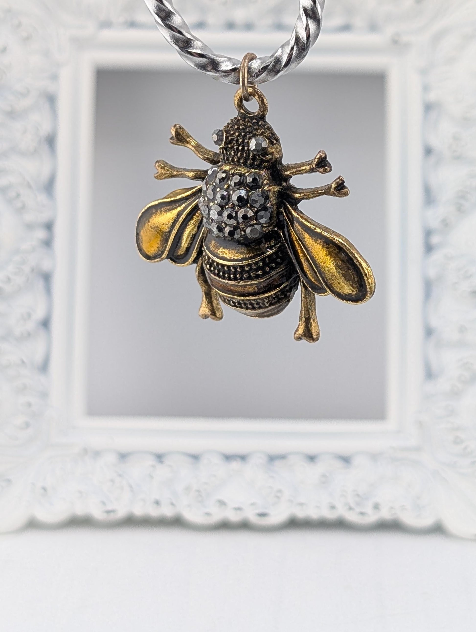 Skull Pendant: Gold Plated with Rhinestones - Edgy Chic Jewelry