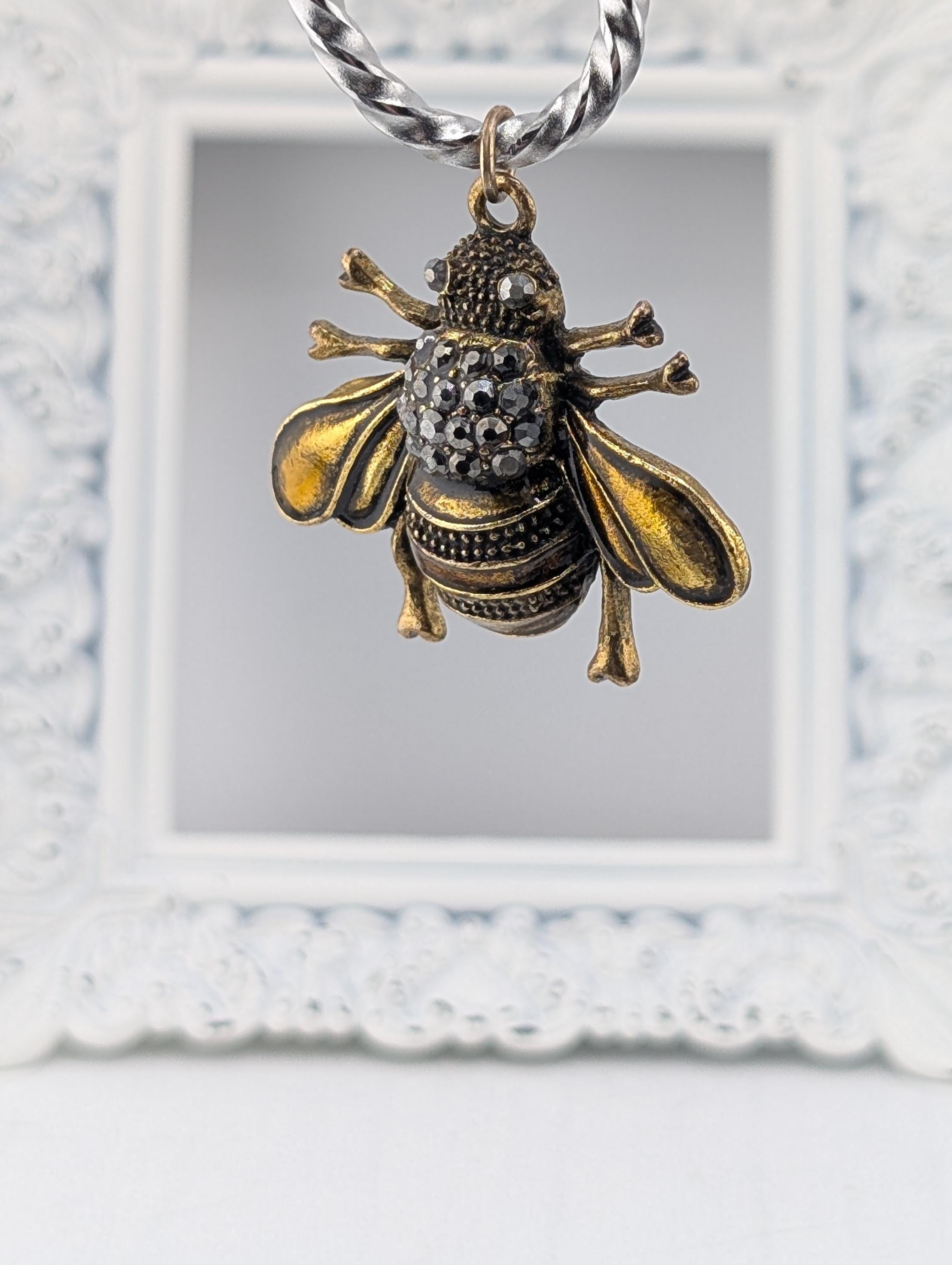 Skull Pendant: Gold Plated with Rhinestones - Edgy Chic Jewelry