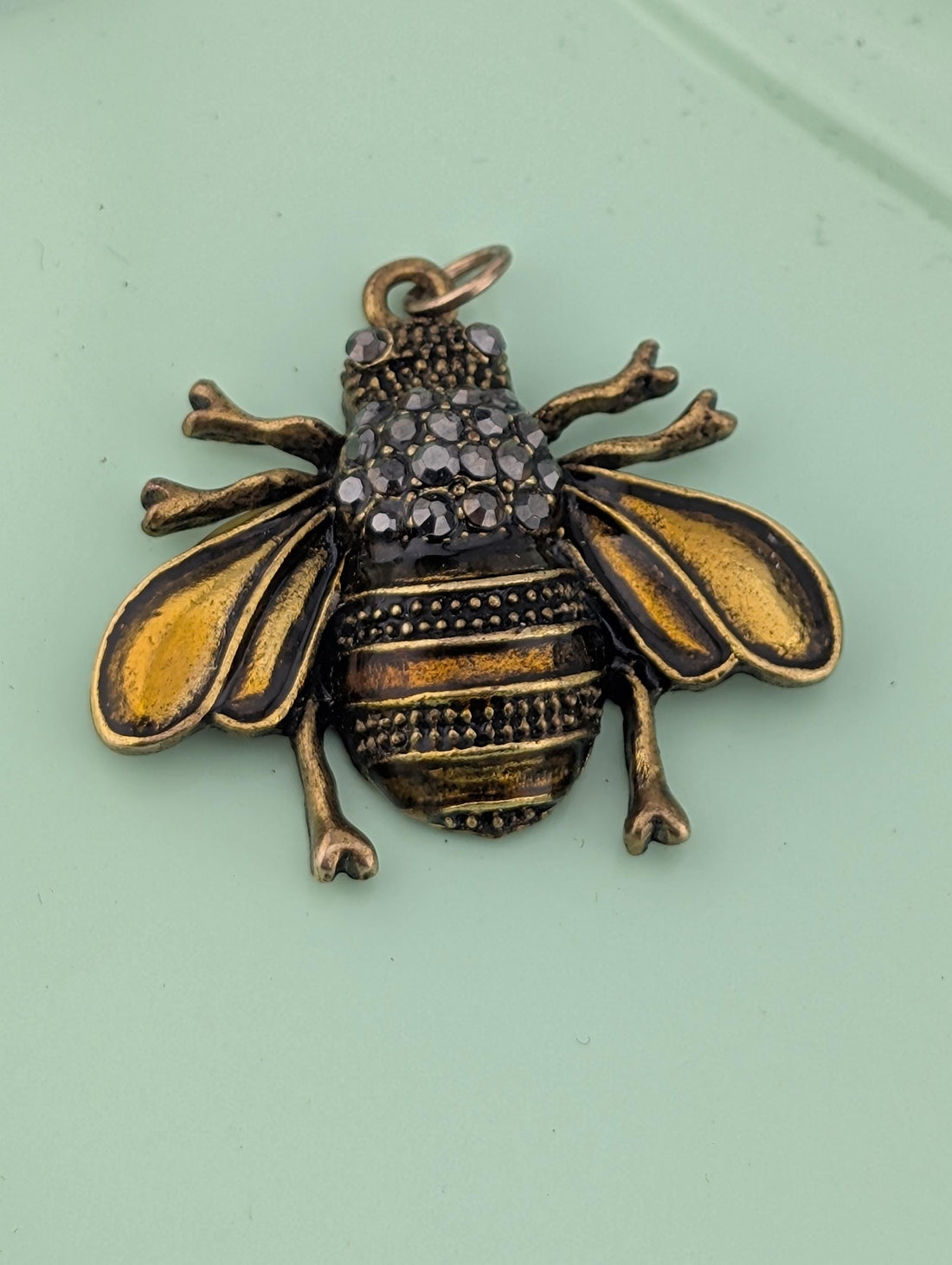 Skull Pendant: Gold Plated with Rhinestones - Edgy Chic Jewelry