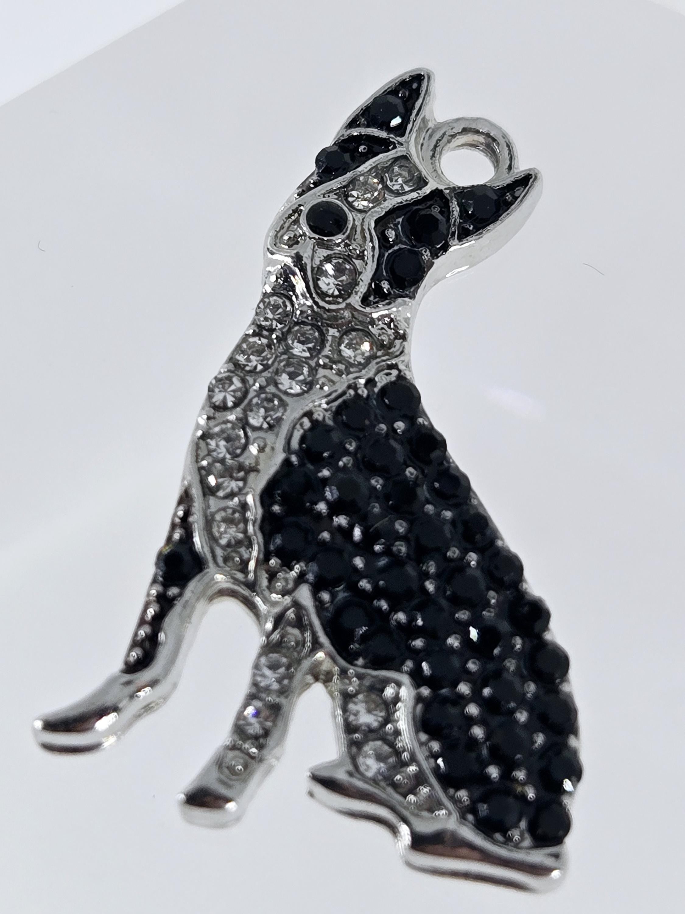Boxer Dog Pendant: Silver Plated Sparkling Charm (Jewelry or Bag)