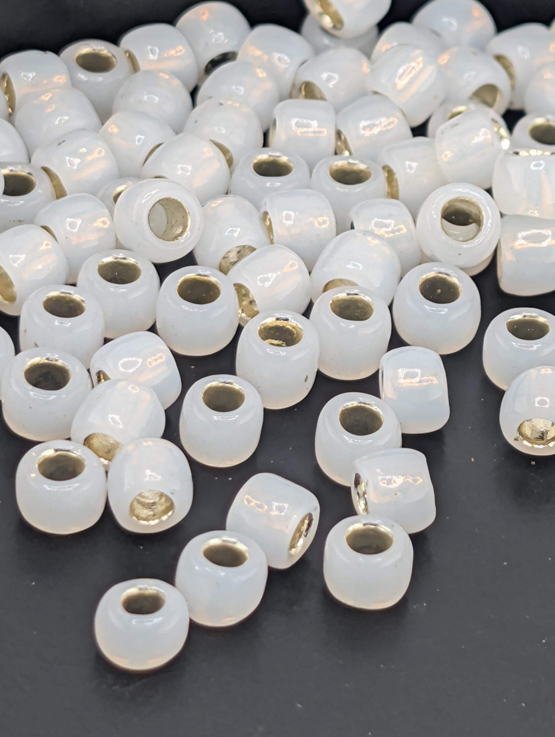 Toho Japanese Seed Beads: Silver-Lined Milky White - Size 6/0, 2.5" Tube ~8-9g