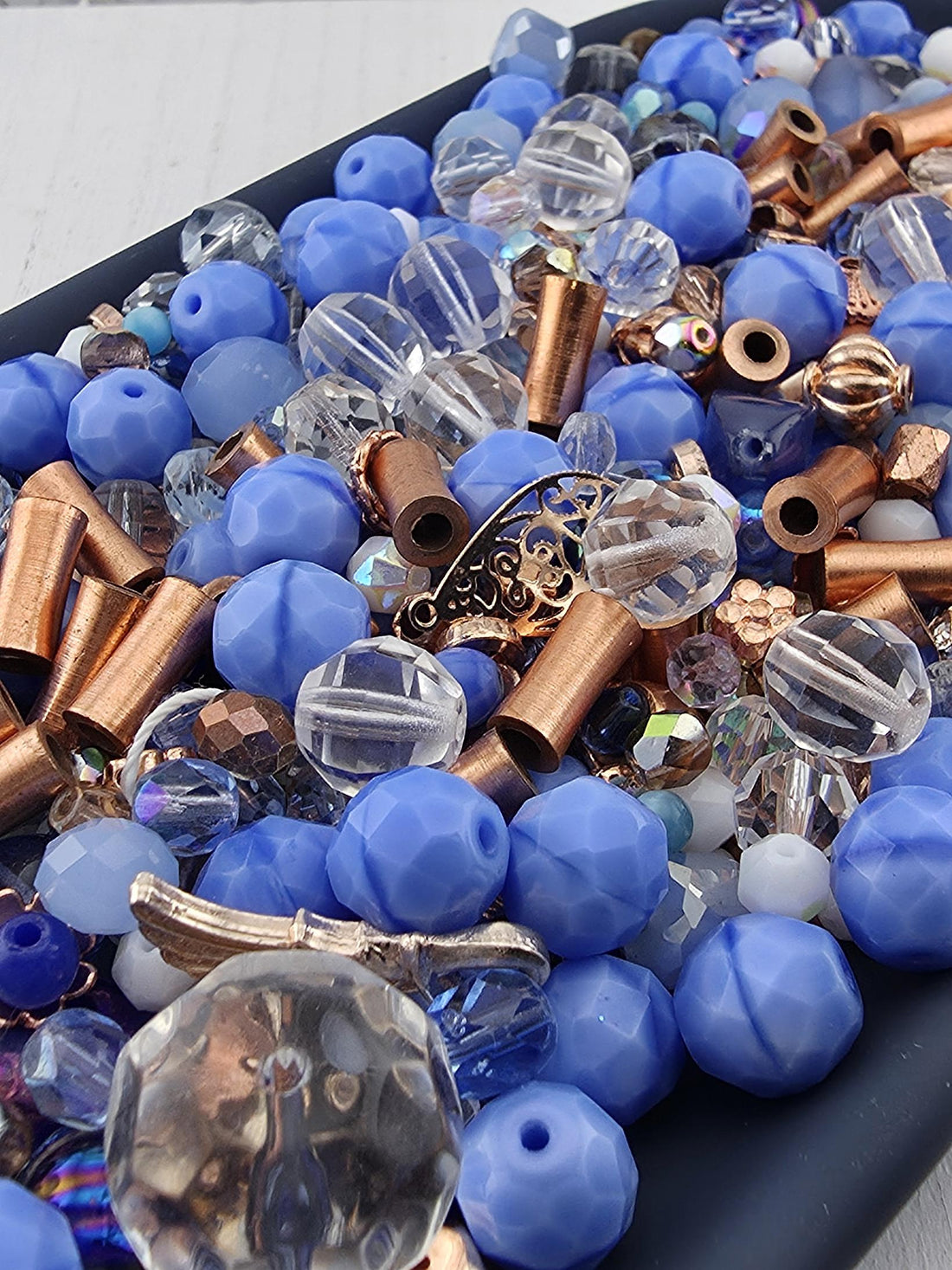 Oxidized Ocean Glass Bead Mix: Faceted Green and Copper Blend | Jewelry Making Bracelet Supply | Learise Curated Mix