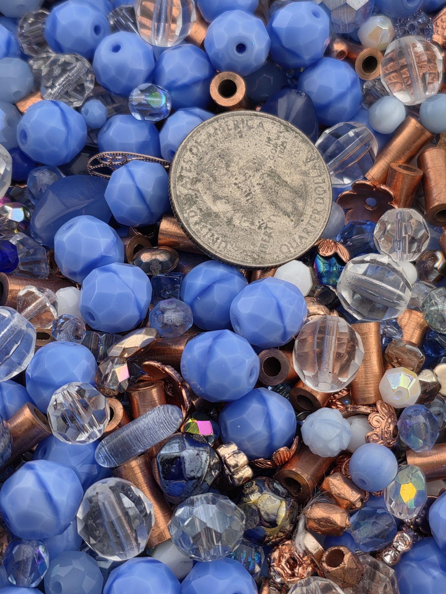 Oxidized Ocean Glass Bead Mix: Faceted Green and Copper Blend | Jewelry Making Bracelet Supply | Learise Curated Mix