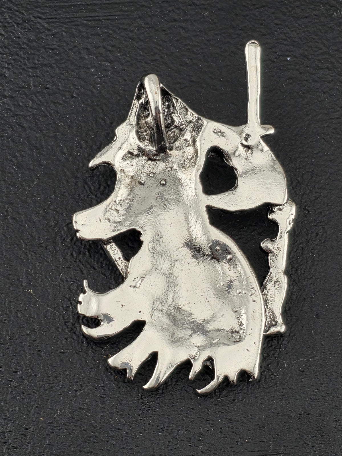 Ornate Skull Pendant, Silver-Plated Alloy | Baroque Style Charm, Dark Goth Design