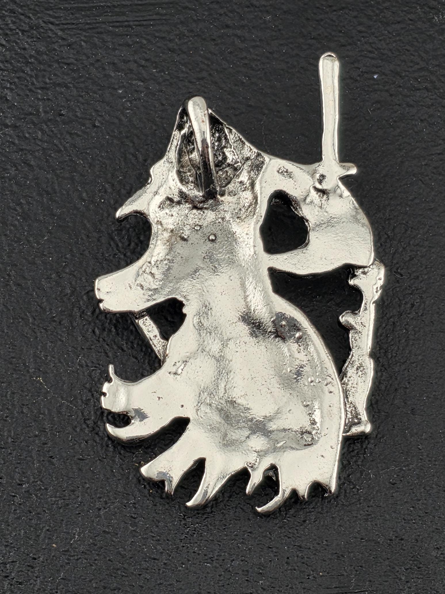 Gothic Skull Pendant Charm, Silver Tone (Ornate Dark Design) | Beads for Jewelry Making | DIY Bracelet Earring Supply