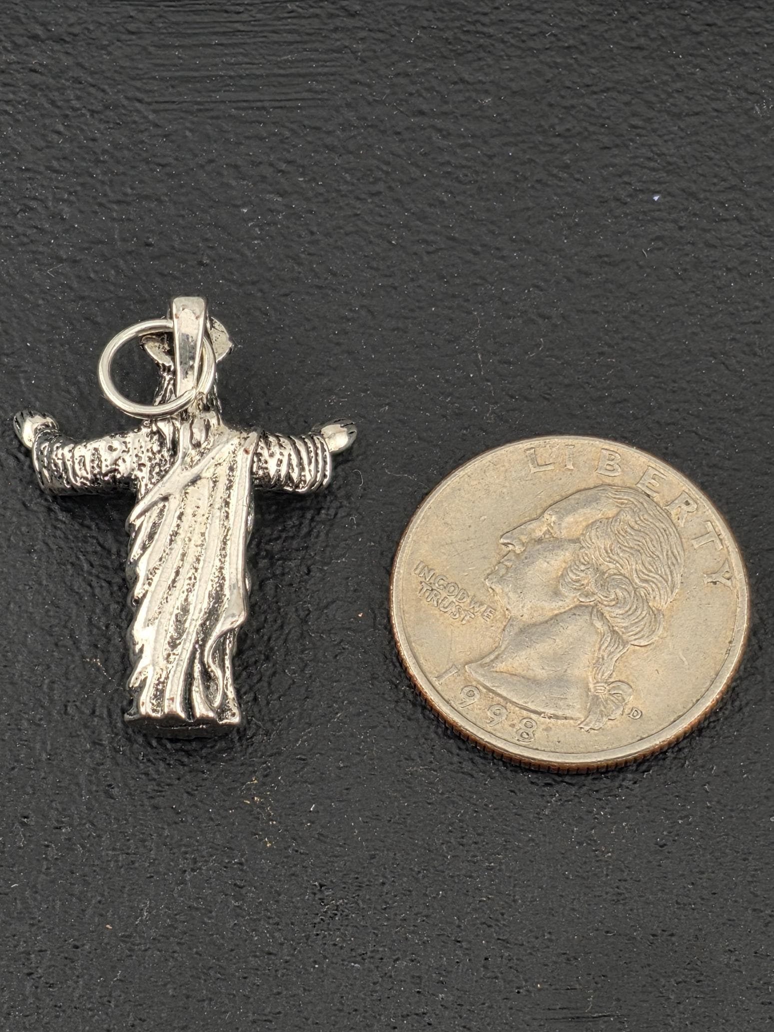 Jesus Pendant Car Charm - Gothic Silver Plated, Unique Keychain | Beads for Jewelry Making | DIY Bracelet Earring Supply
