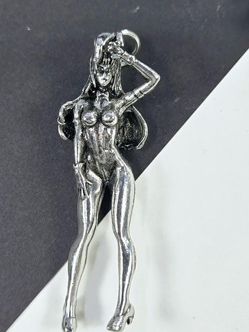 Gothic Wing Pendant: Fantasy She Devil Style (Silver Tone) | Beads for Jewelry Making | DIY Bracelet Earring Supply