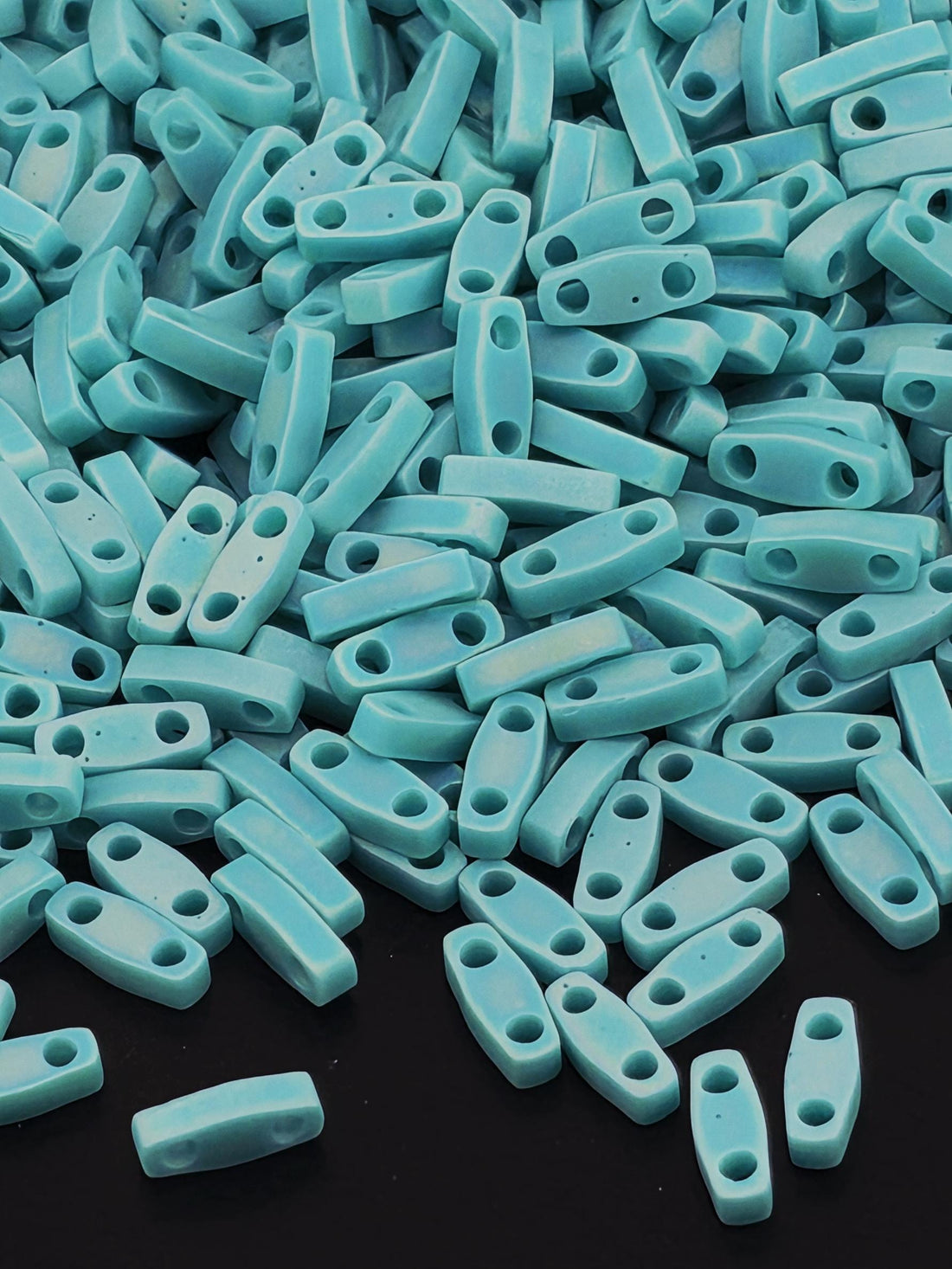 QTL0412FR Miyuki Quarter Tila Beads: Aqua Opaque Matte Rainbow 7.5g Pack