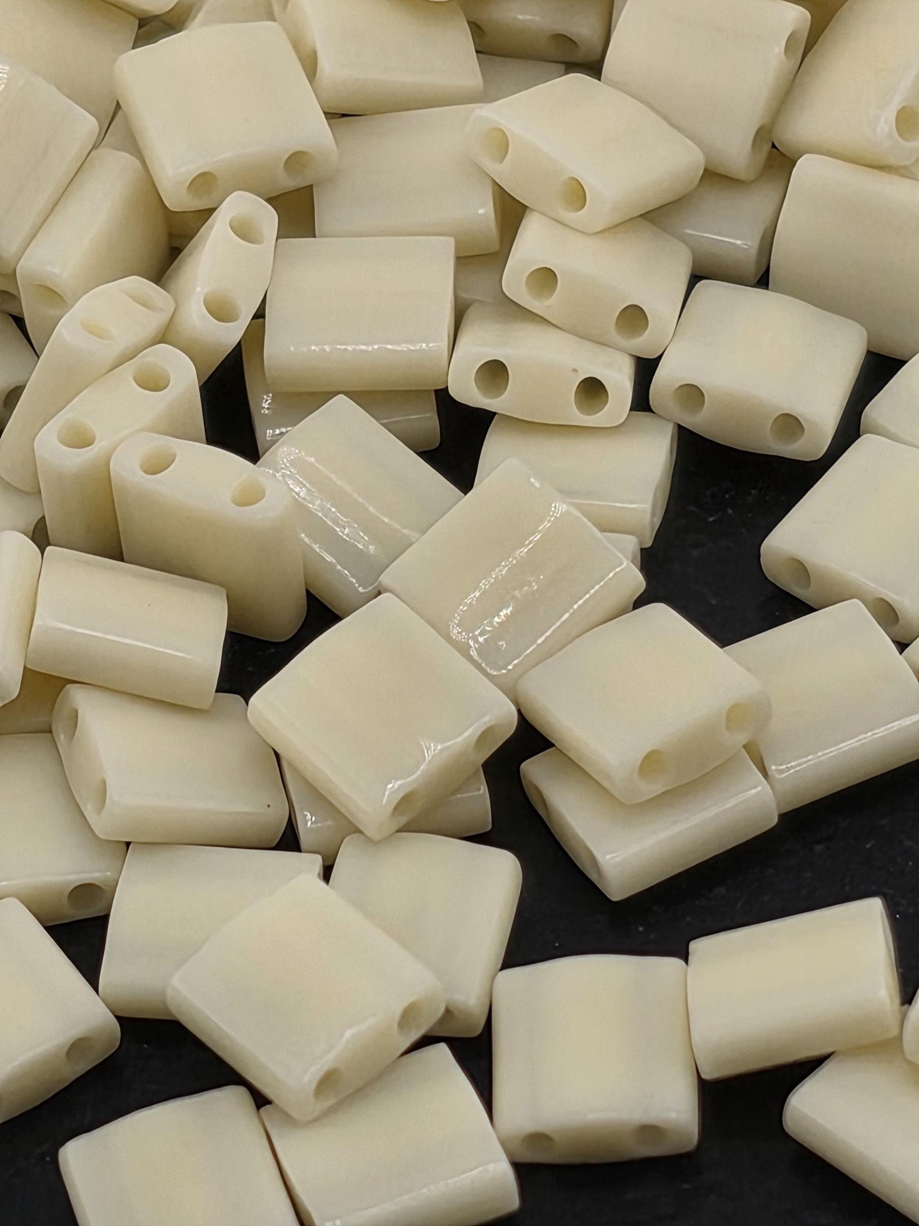 TL0491-Miyuki Tila Beads:Eggshell 0 (7.5g pkg)