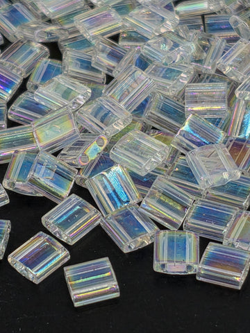 TL0250-Miyuki Tila Beads:Crystal T/R (7.5g pkg)