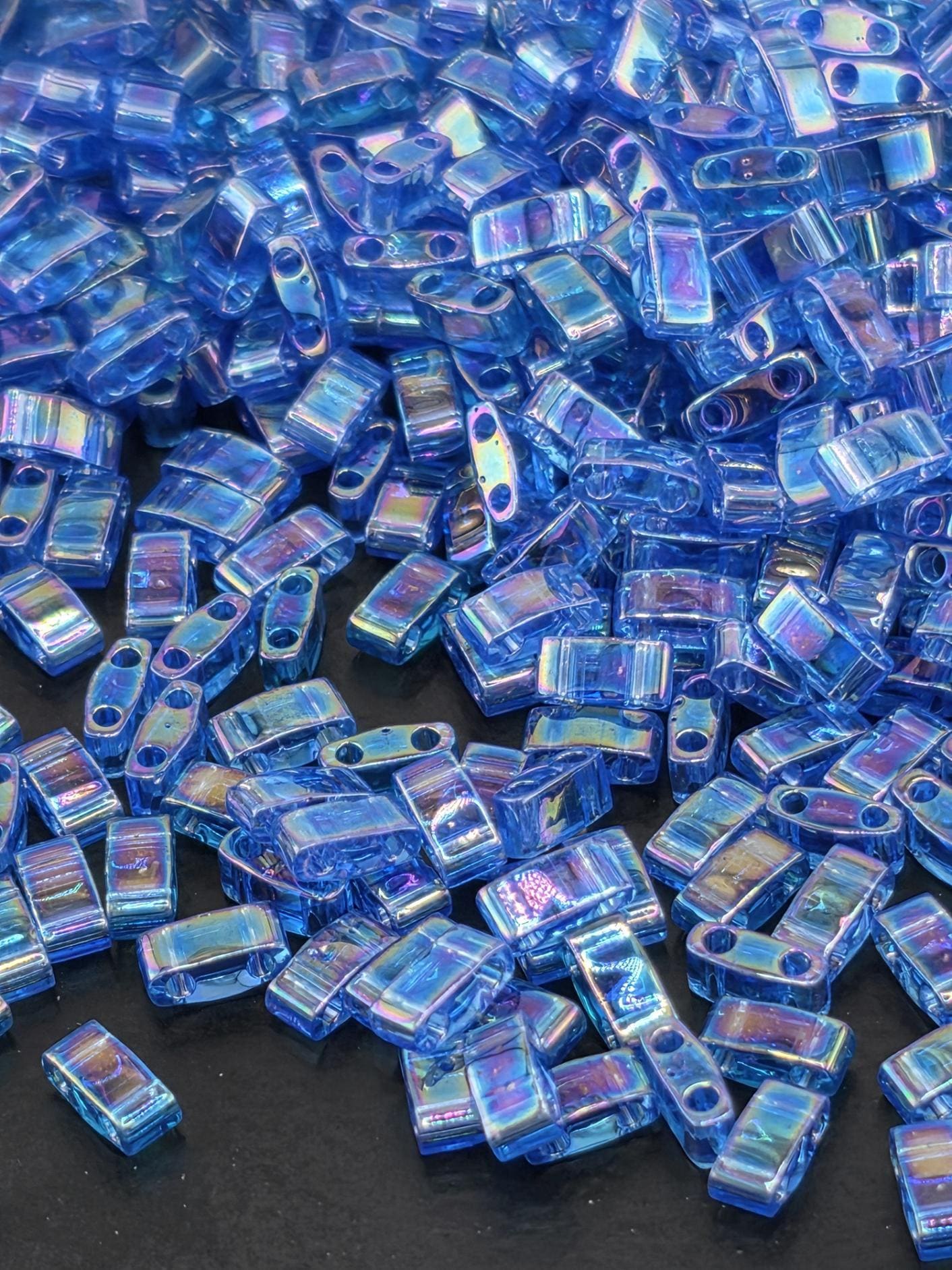 HTL0291-Miyuki Half-TIla Beads:Turquoise T/R (7.5g pkg)