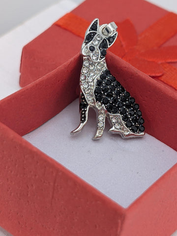 Boxer Dog Pendant: Silver Plated Sparkling Charm (Jewelry or Bag) | Bag Charm | Purse Accessory | Gift Idea
