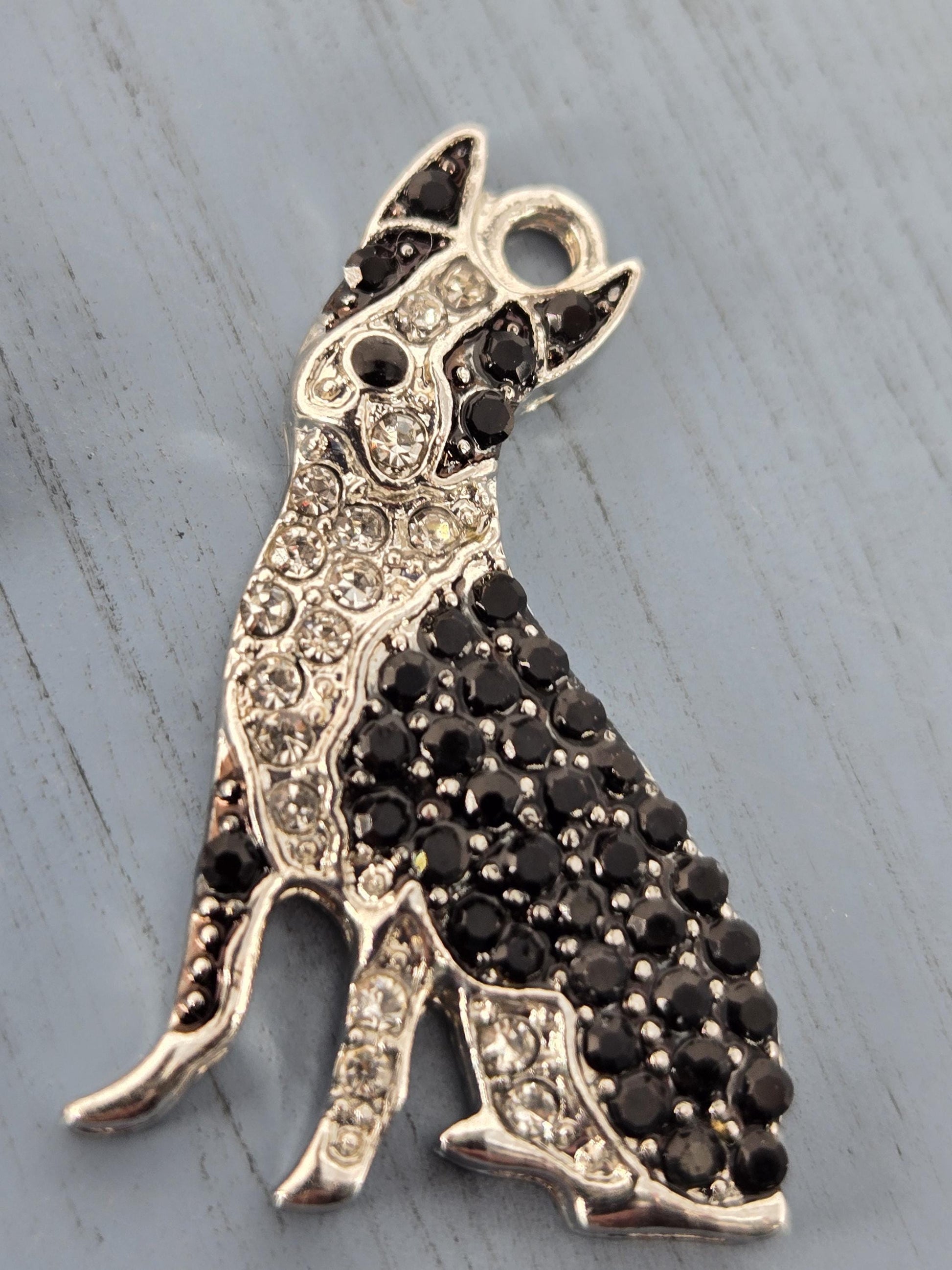 Boxer Dog Pendant: Silver Plated Sparkling Charm (Jewelry or Bag)