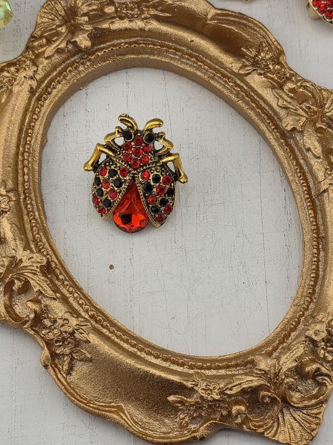 Vintage Style Beetle Brooch - Gold Plated Nature Pin | Handmade Pin | Jacket Scarf Hat Accessory | Gift Idea