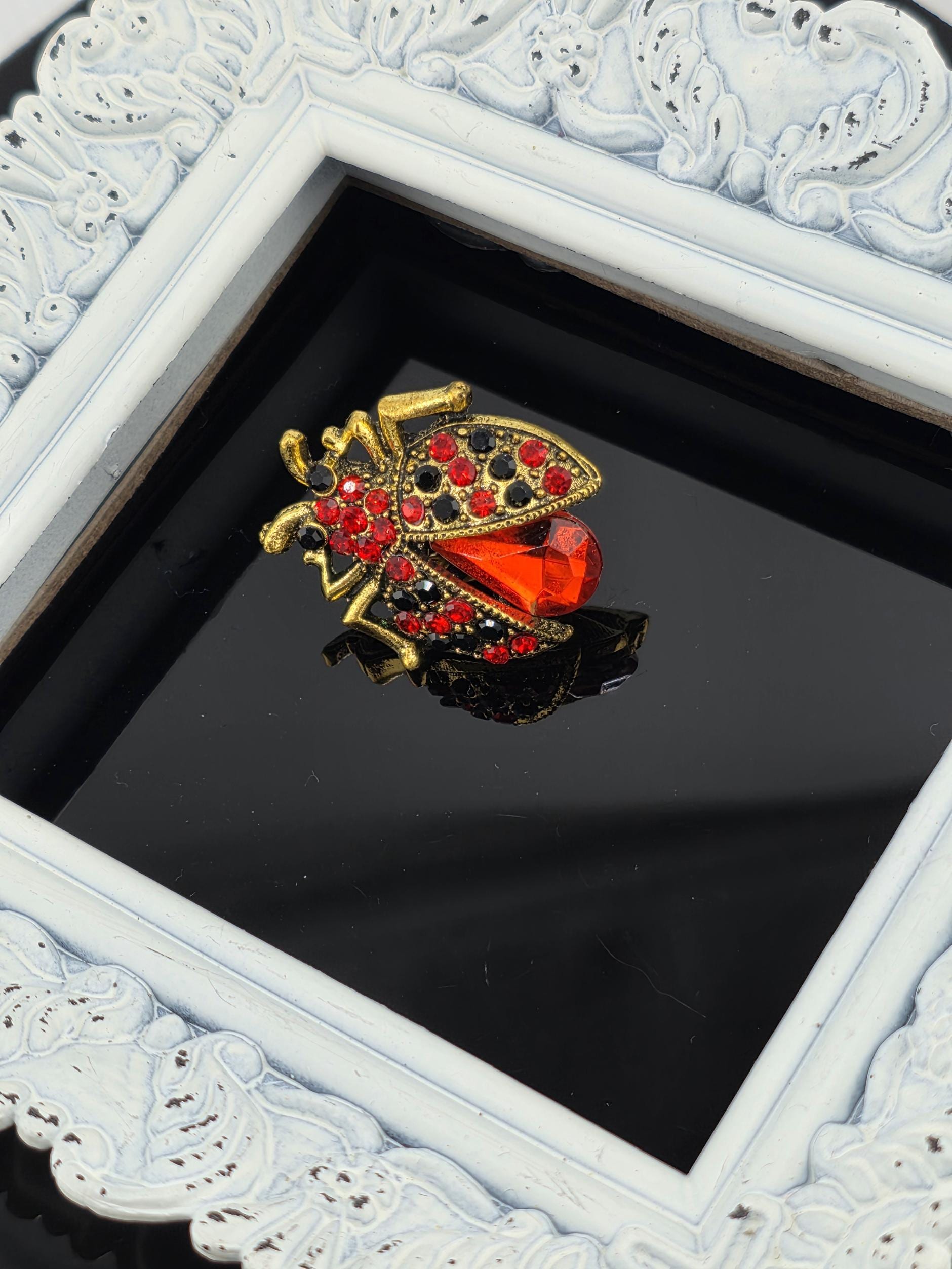 Vintage Style Beetle Brooch - Gold Plated Nature Pin