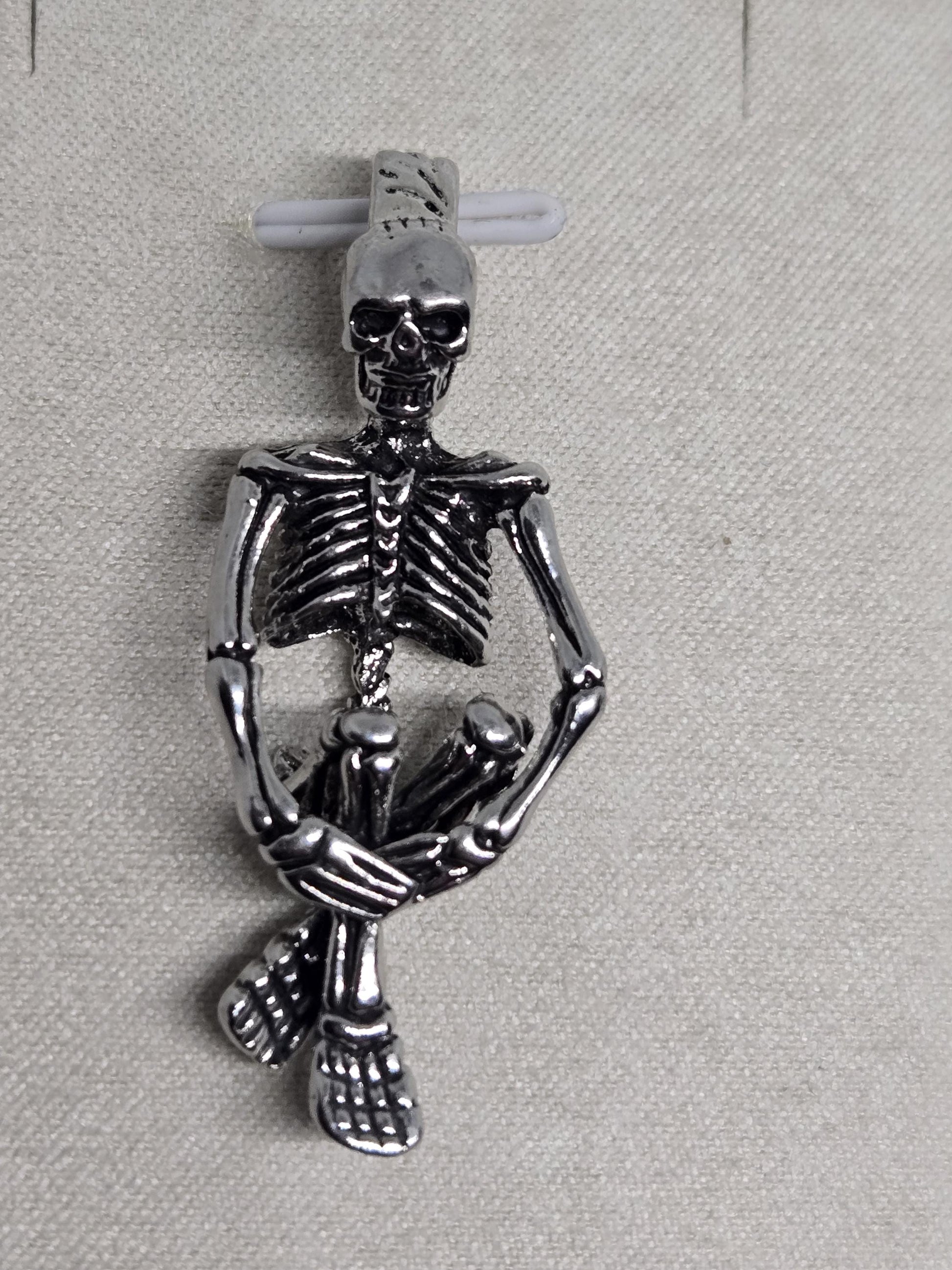 Gothic Skull Pendant: Silver Plated with Angel Wing Detail | Beads for Jewelry Making | DIY Bracelet Earring Supply