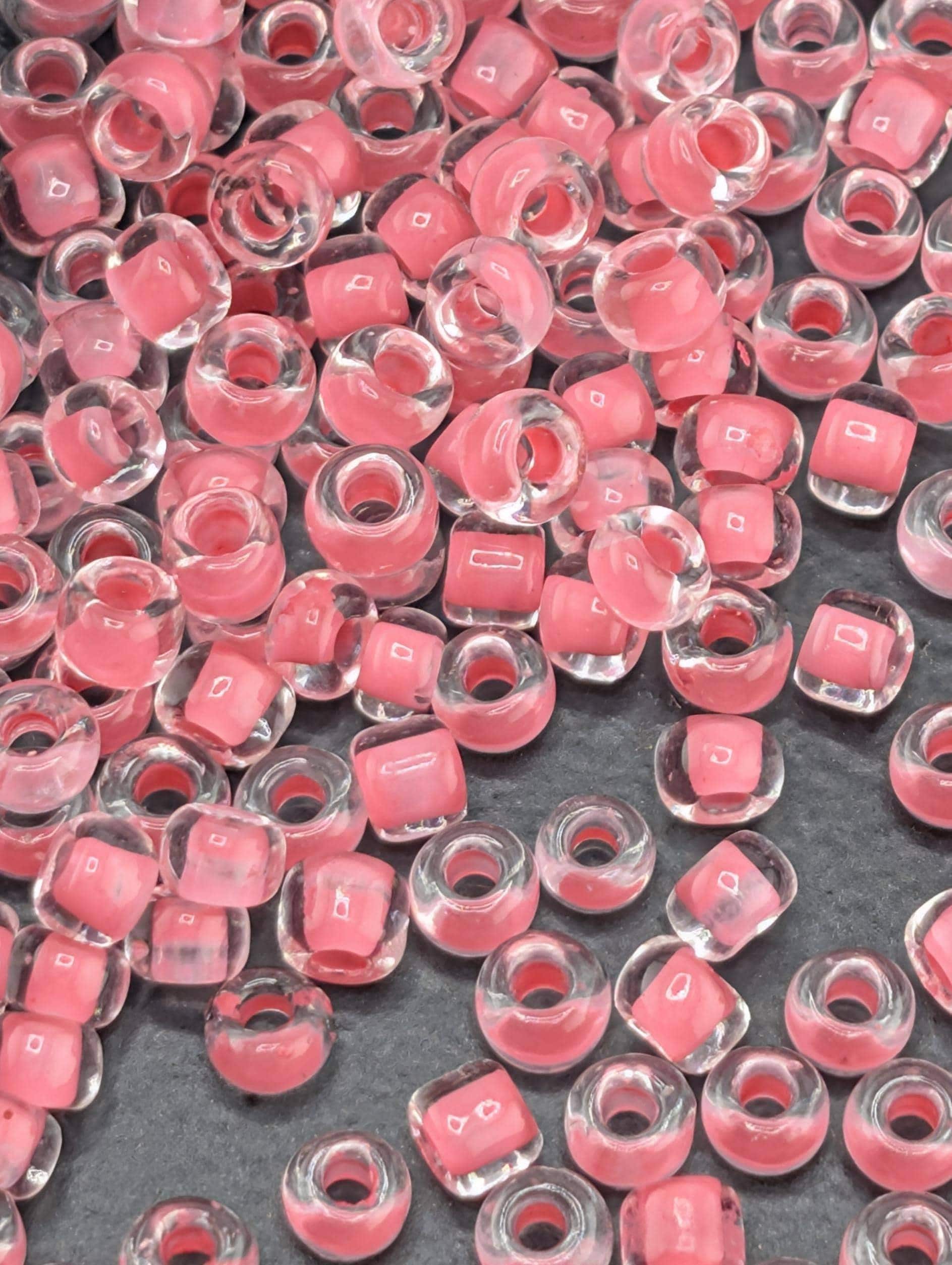 8298SB Translucent Inside Color Pink 8/0 Matsuno Seed Beads (15g, ~600 pcs) | Japanese Seed Beads | Bead Weaving Embroidery Supply